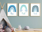 Poster Geburt | personalisierter Regenbogen blau - Roo's Gift Shop