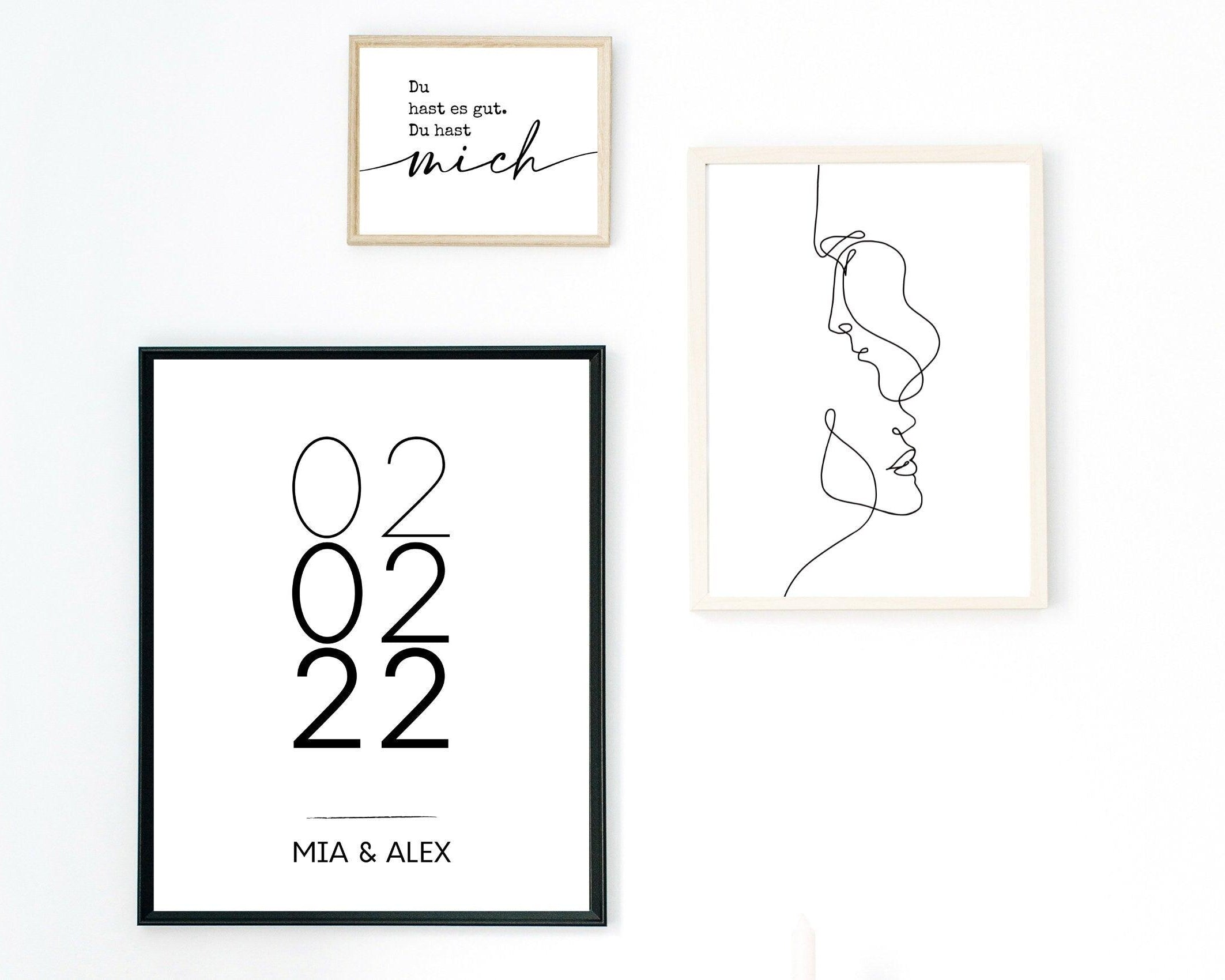 Poster Hochzeit | Personalisierung | Namen & Termin - Roo's Gift Shop
