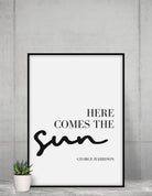 Poster mit Songtext | Here comes the sun | George Harrison | Digitalprint Rahmen - Roo's Gift Shop