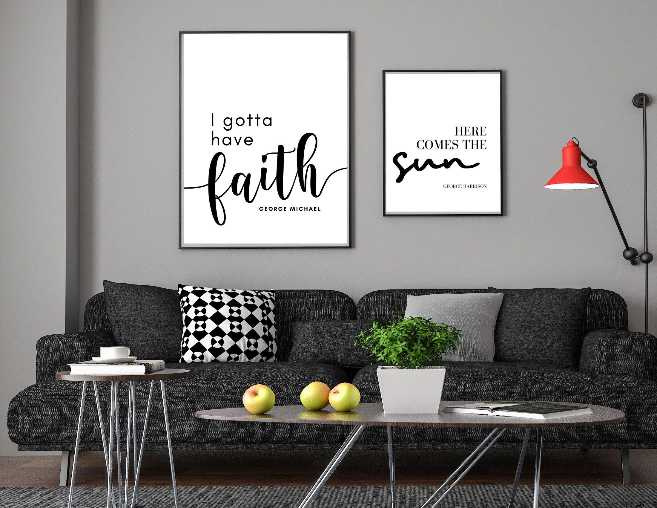 Poster mit Songtext | Here comes the sun | George Harrison | Digitalprint Rahmen - Roo's Gift Shop