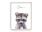 Poster | Bild Kinderzimmer | personalisierbar | Waschbär - Roo's Gift Shop