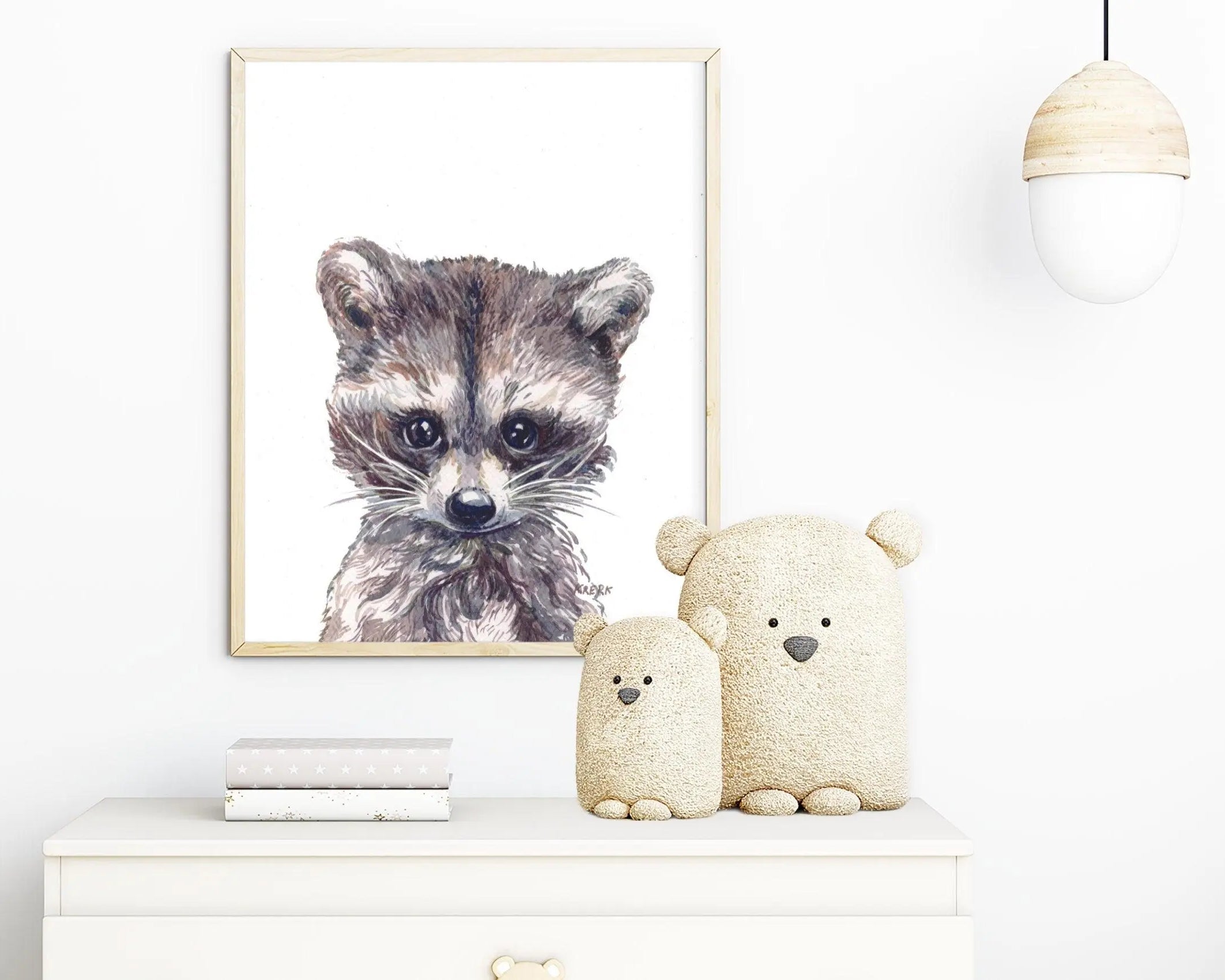 Poster | Bild Kinderzimmer | personalisierbar | Waschbär - Roo's Gift Shop