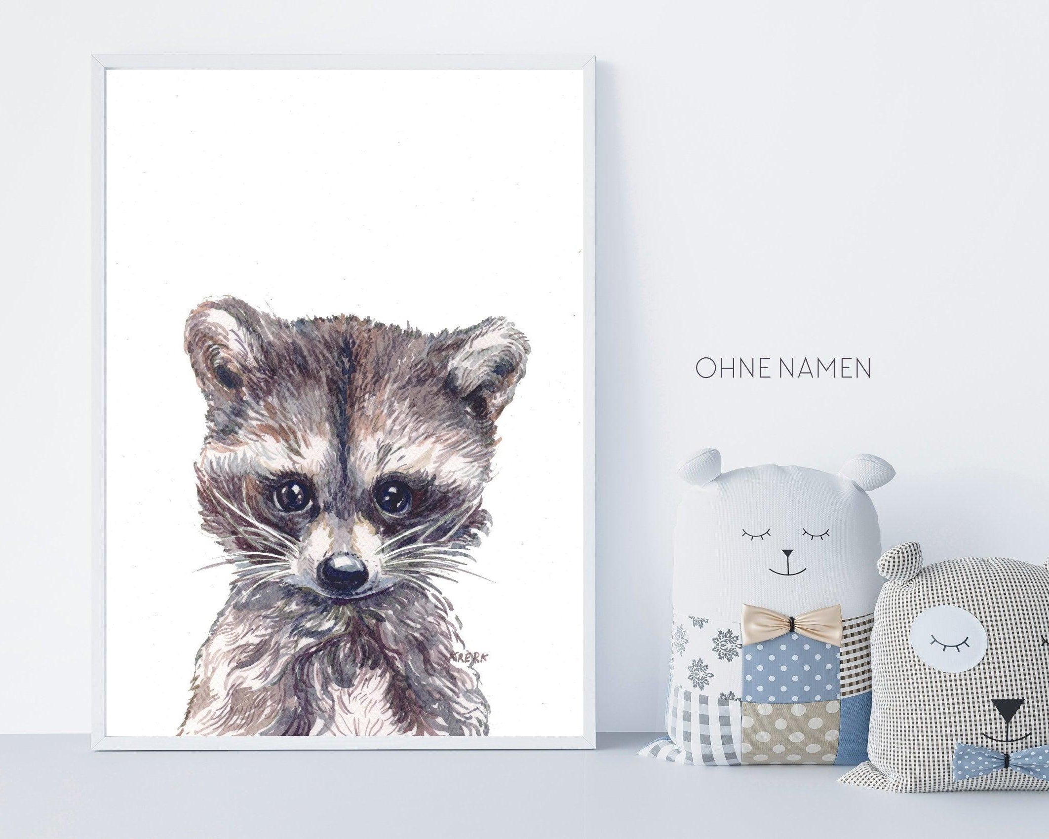 Poster | Bild Kinderzimmer | personalisierbar | Waschbär - Roo's Gift Shop