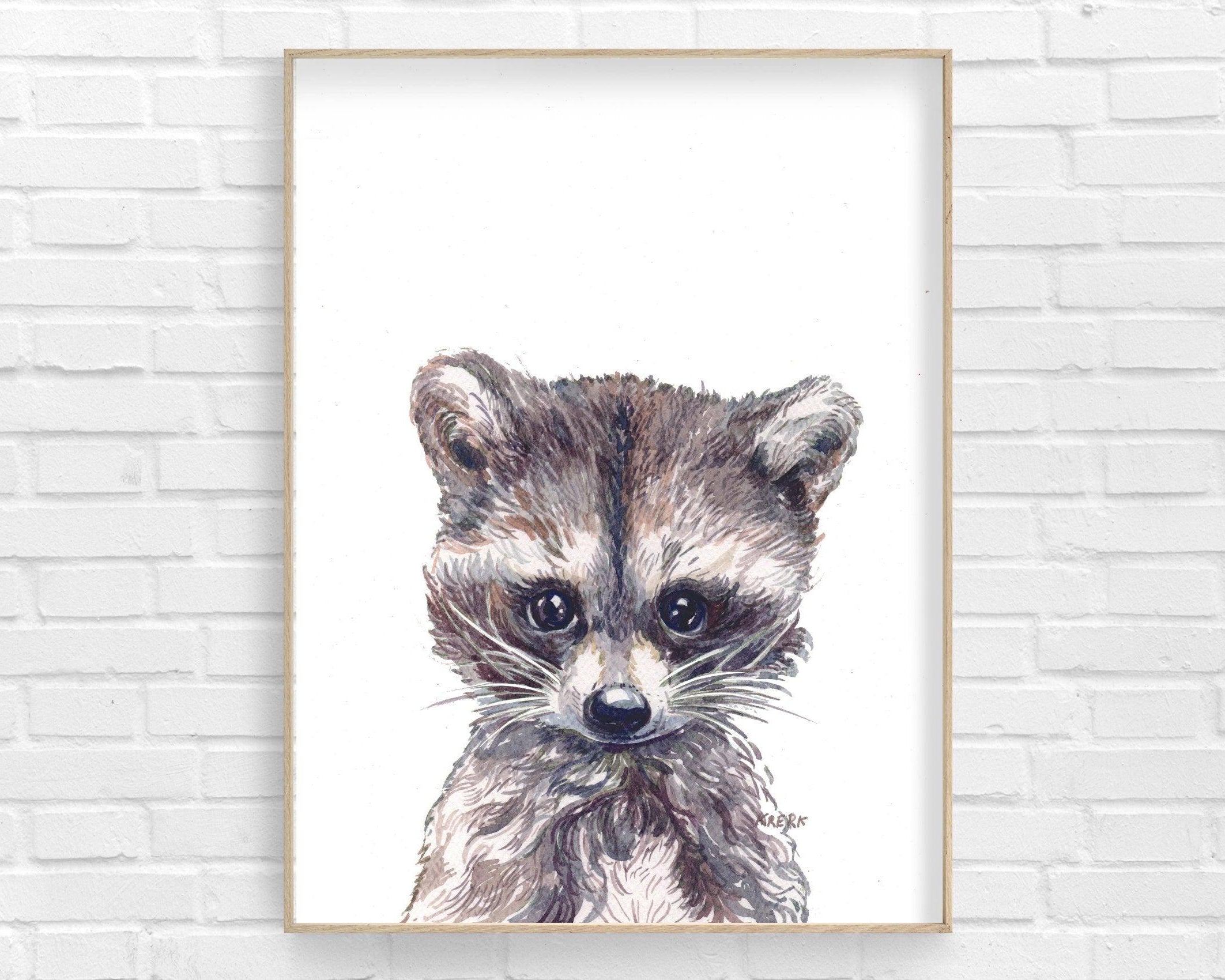 Poster | Bild Kinderzimmer | personalisierbar | Waschbär - Roo's Gift Shop