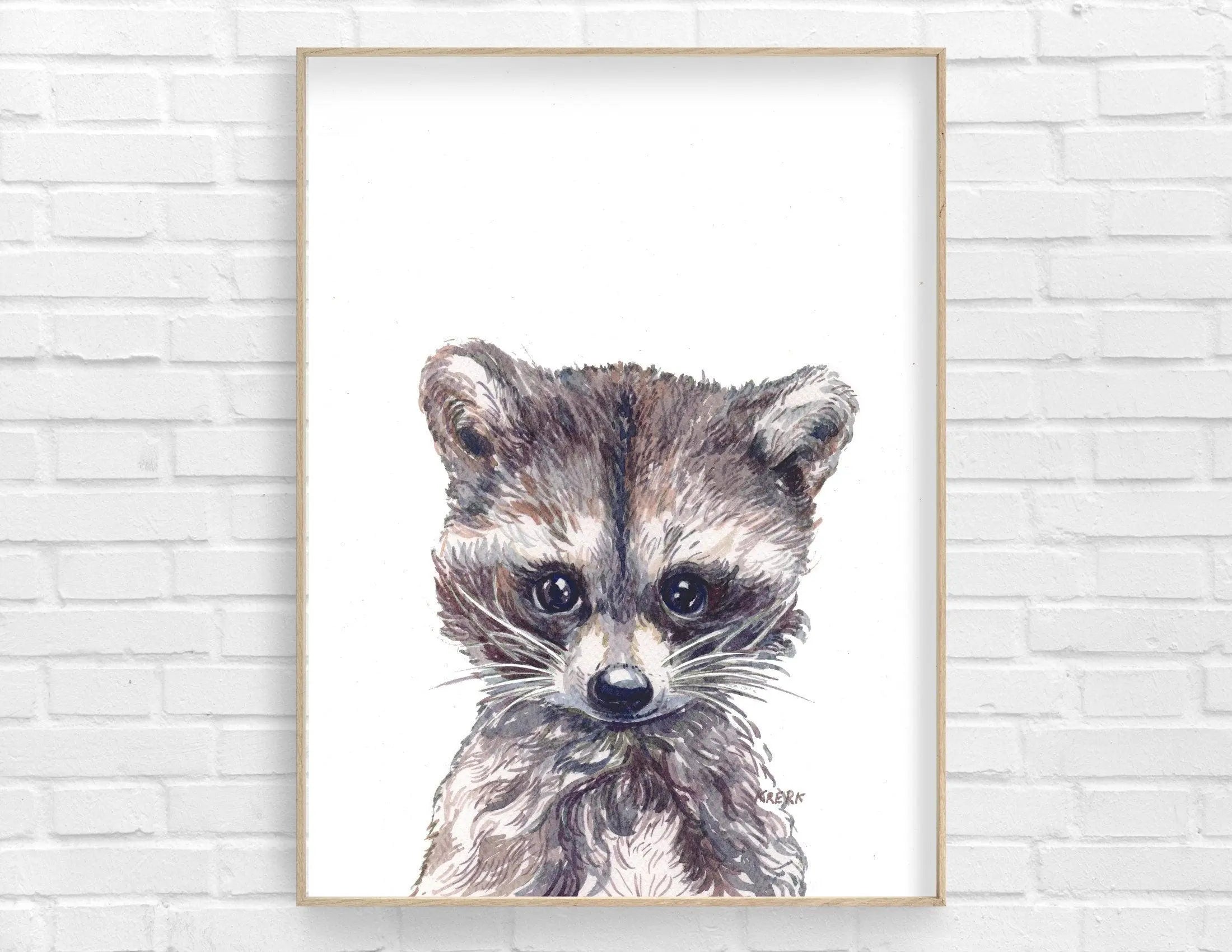 Poster | Bild Kinderzimmer | personalisierbar | Waschbär - Roo's Gift Shop