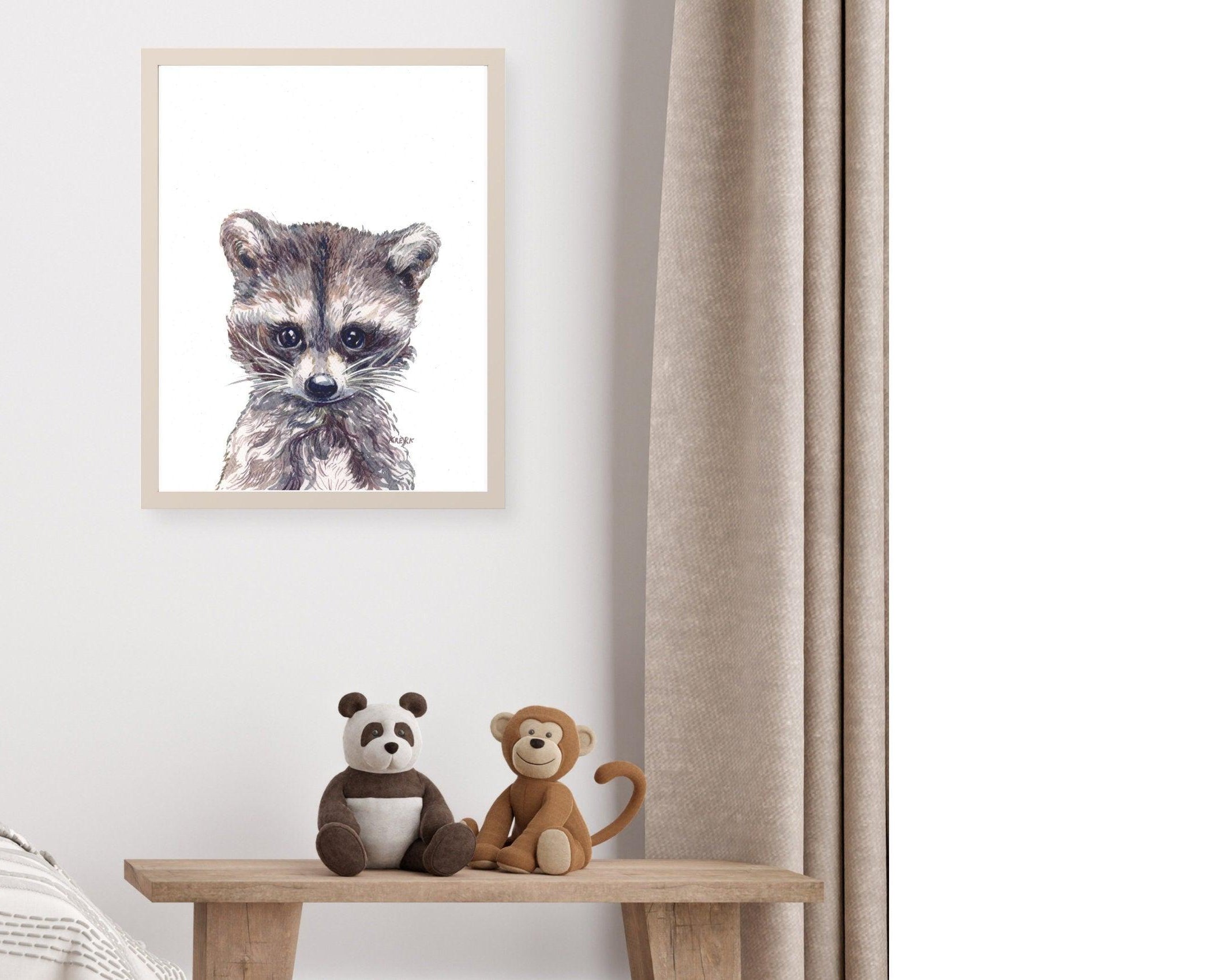 Poster | Bild Kinderzimmer | personalisierbar | Waschbär - Roo's Gift Shop