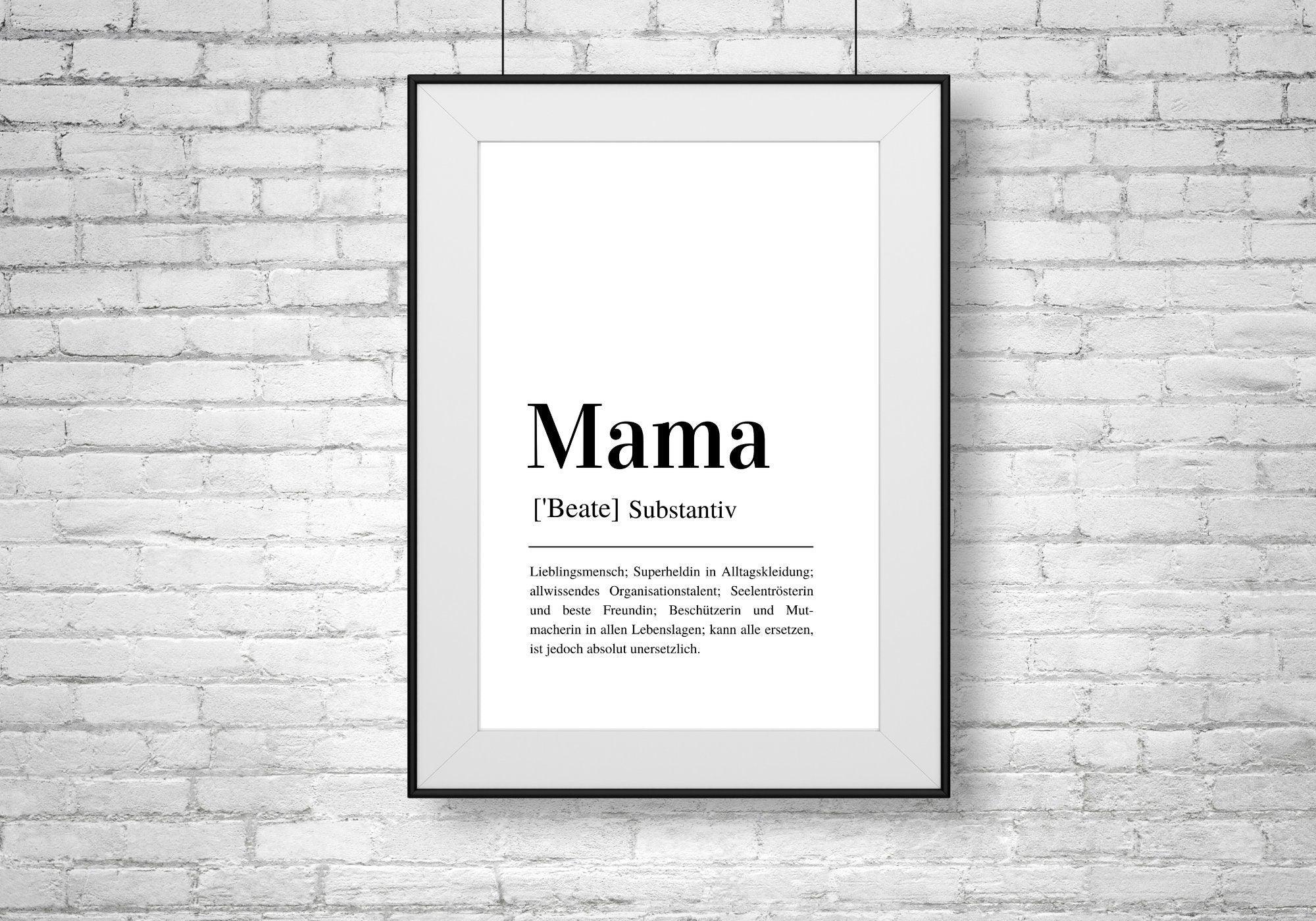 Poster | Definition Mama | personalisierbar - Roo's Gift Shop