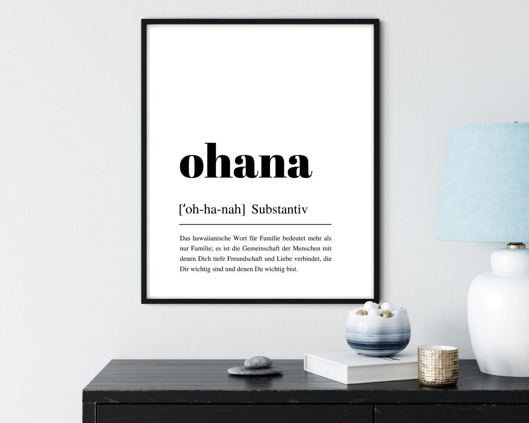 Poster | Definitionsposter | Definition OHANA - Roo's Gift Shop