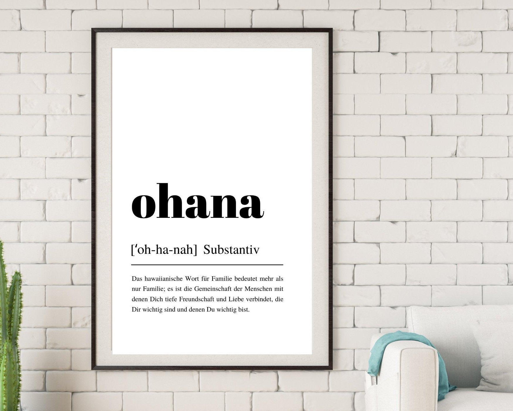 Poster | Definitionsposter | Definition OHANA - Roo's Gift Shop