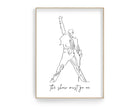 Poster | Freddie Mercury | One Line Art | Queen - Roo's Gift Shop