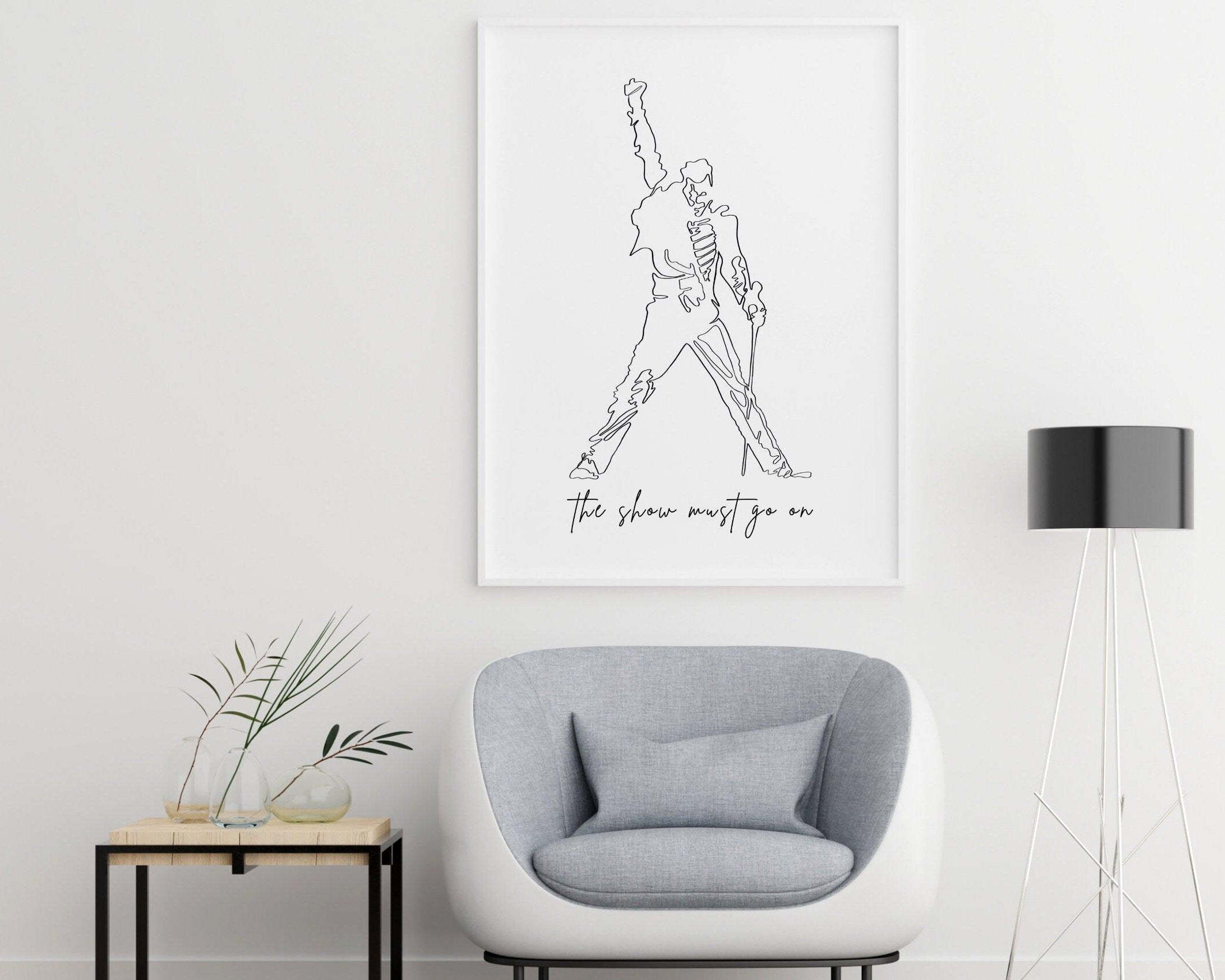 Poster | Freddie Mercury | One Line Art | Queen - Roo's Gift Shop