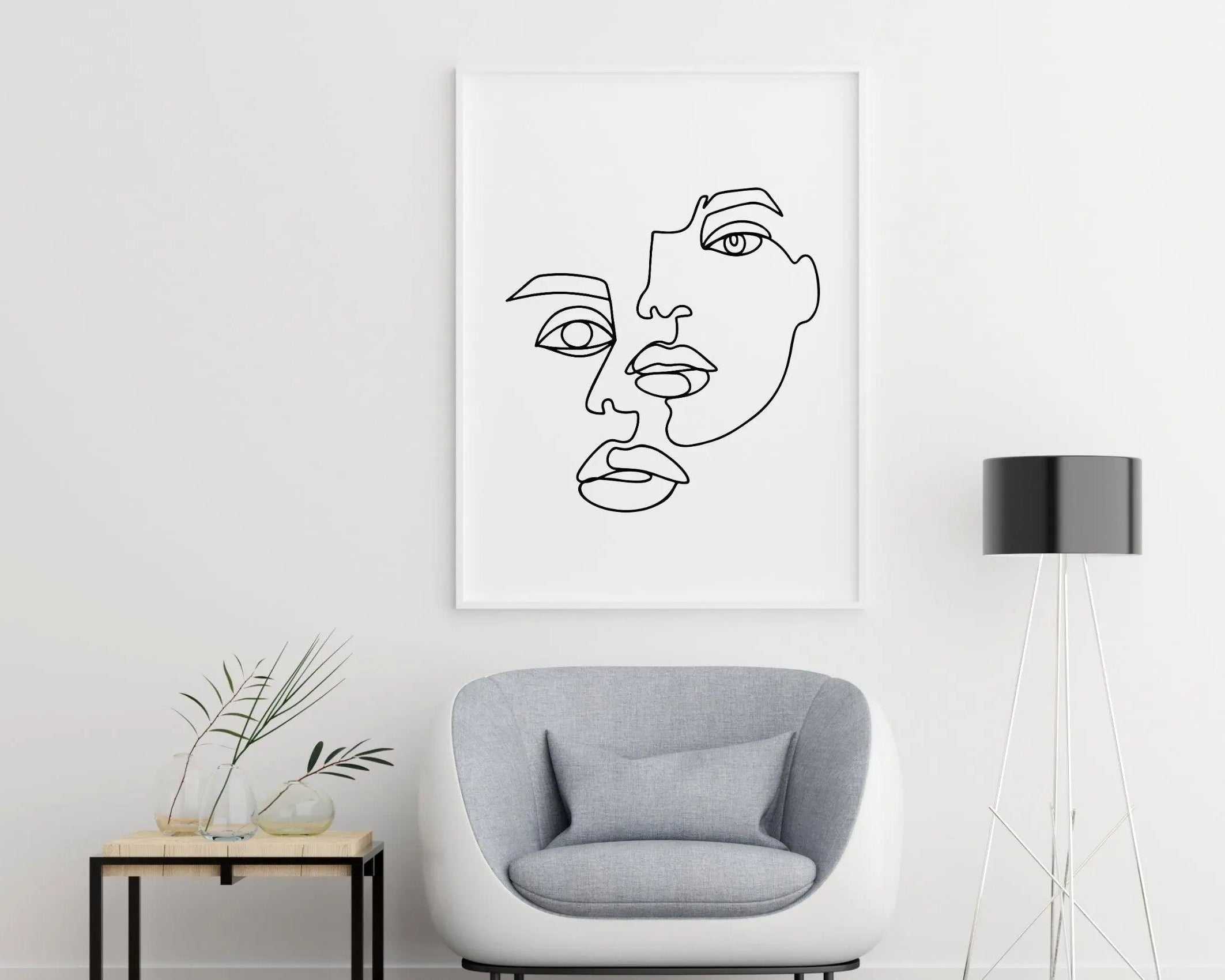Poster | Gesicht | One Line Art - Roo's Gift Shop
