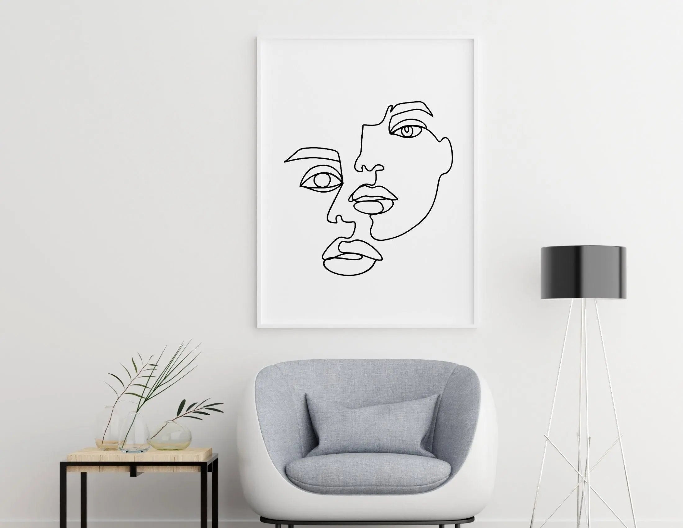 Poster | Gesicht | One Line Art - Roo's Gift Shop