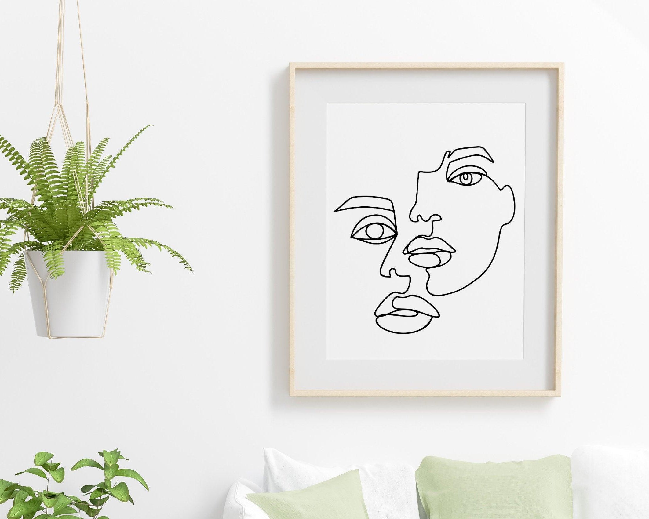 Poster | Gesicht | One Line Art - Roo's Gift Shop