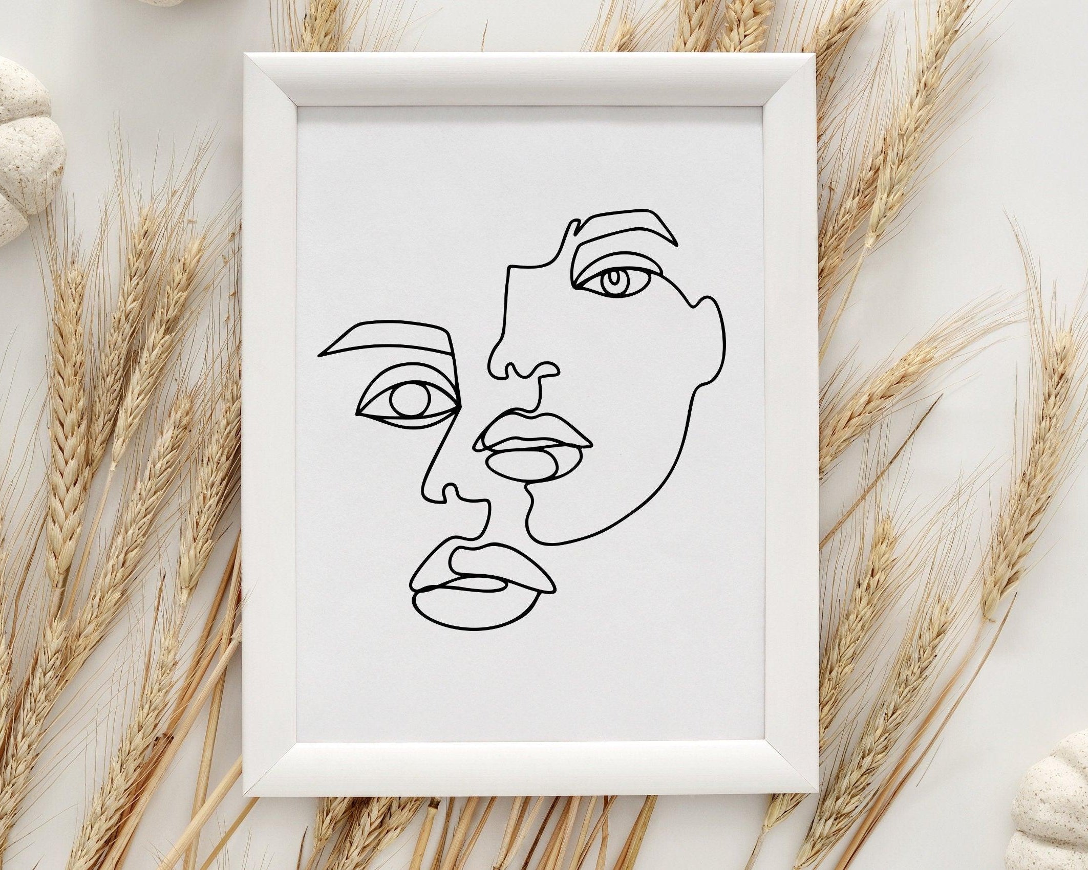 Poster | Gesicht | One Line Art - Roo's Gift Shop