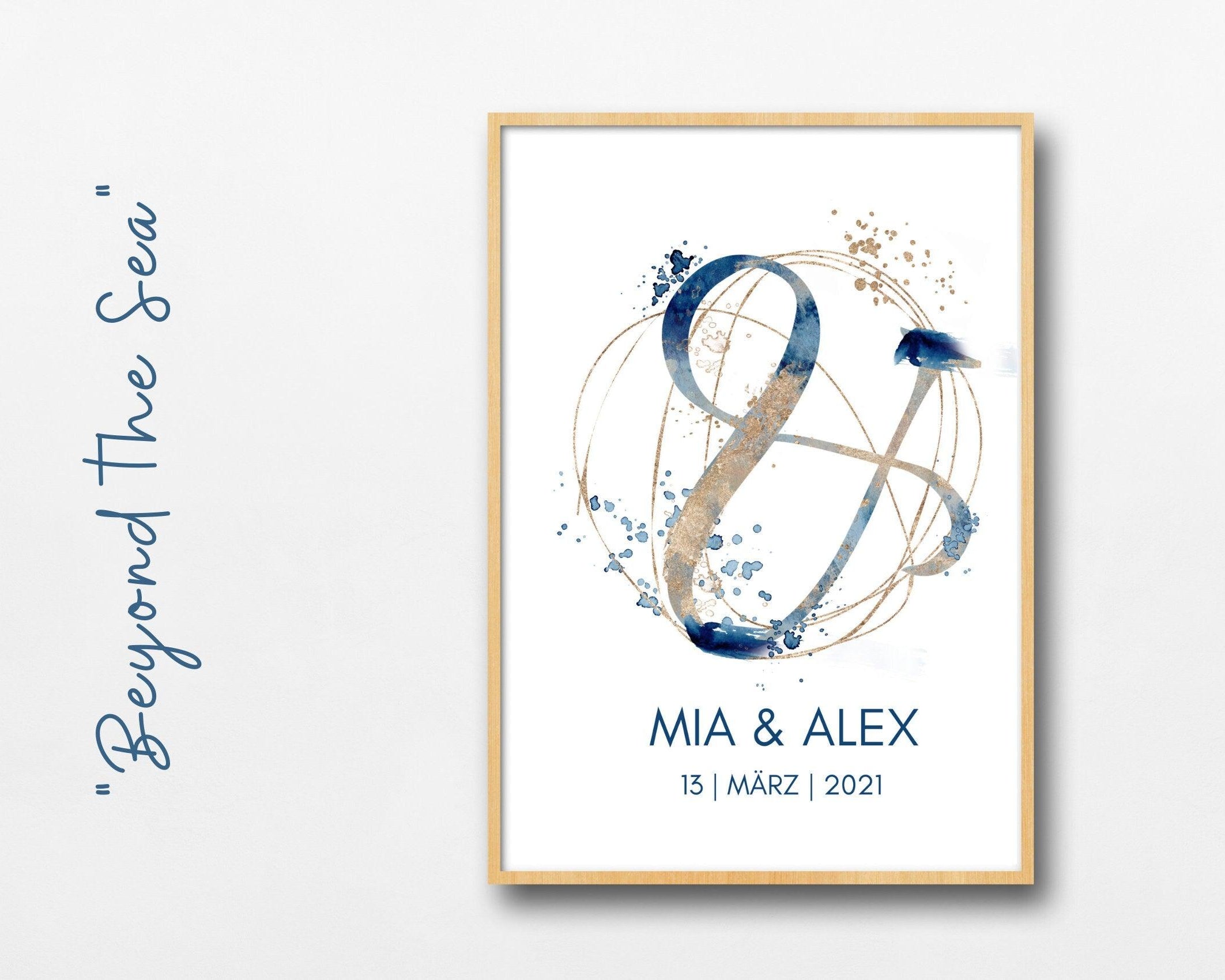 Poster | Hochzeit Geschenk Brautpaar | Namen - Roo's Gift Shop