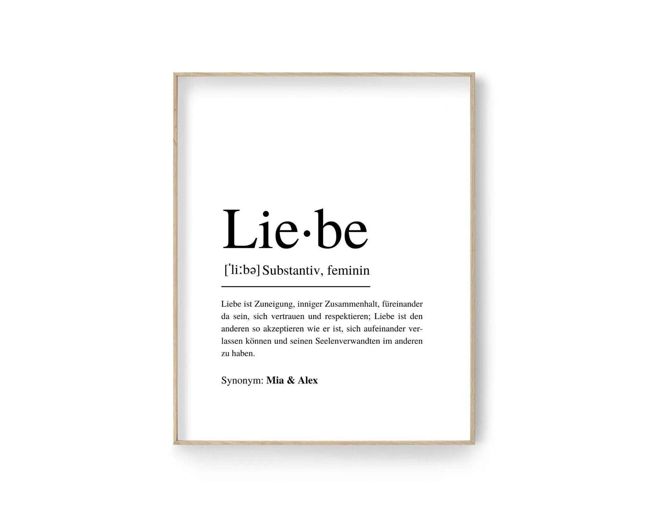 Poster | Hochzeit | Definitionsposter | Definition Liebe - Roo's Gift Shop
