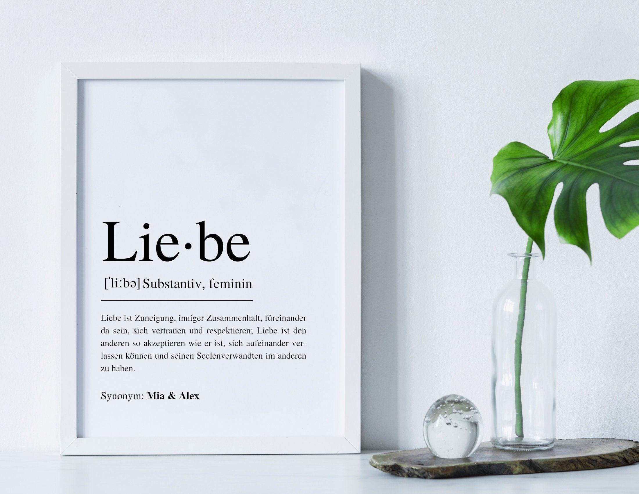 Poster | Hochzeit | Definitionsposter | Definition Liebe - Roo's Gift Shop