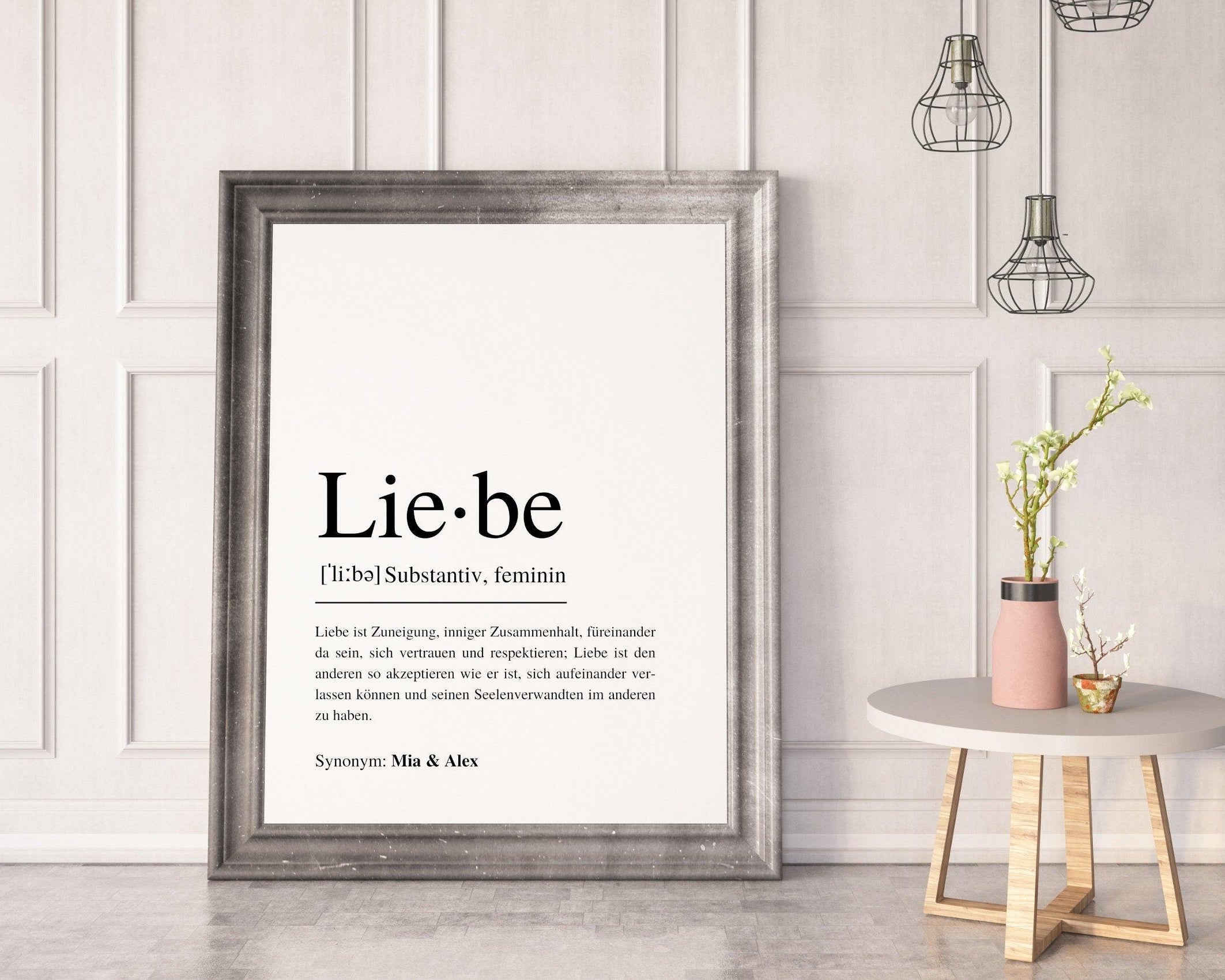 Poster | Hochzeit | Definitionsposter | Definition Liebe - Roo's Gift Shop