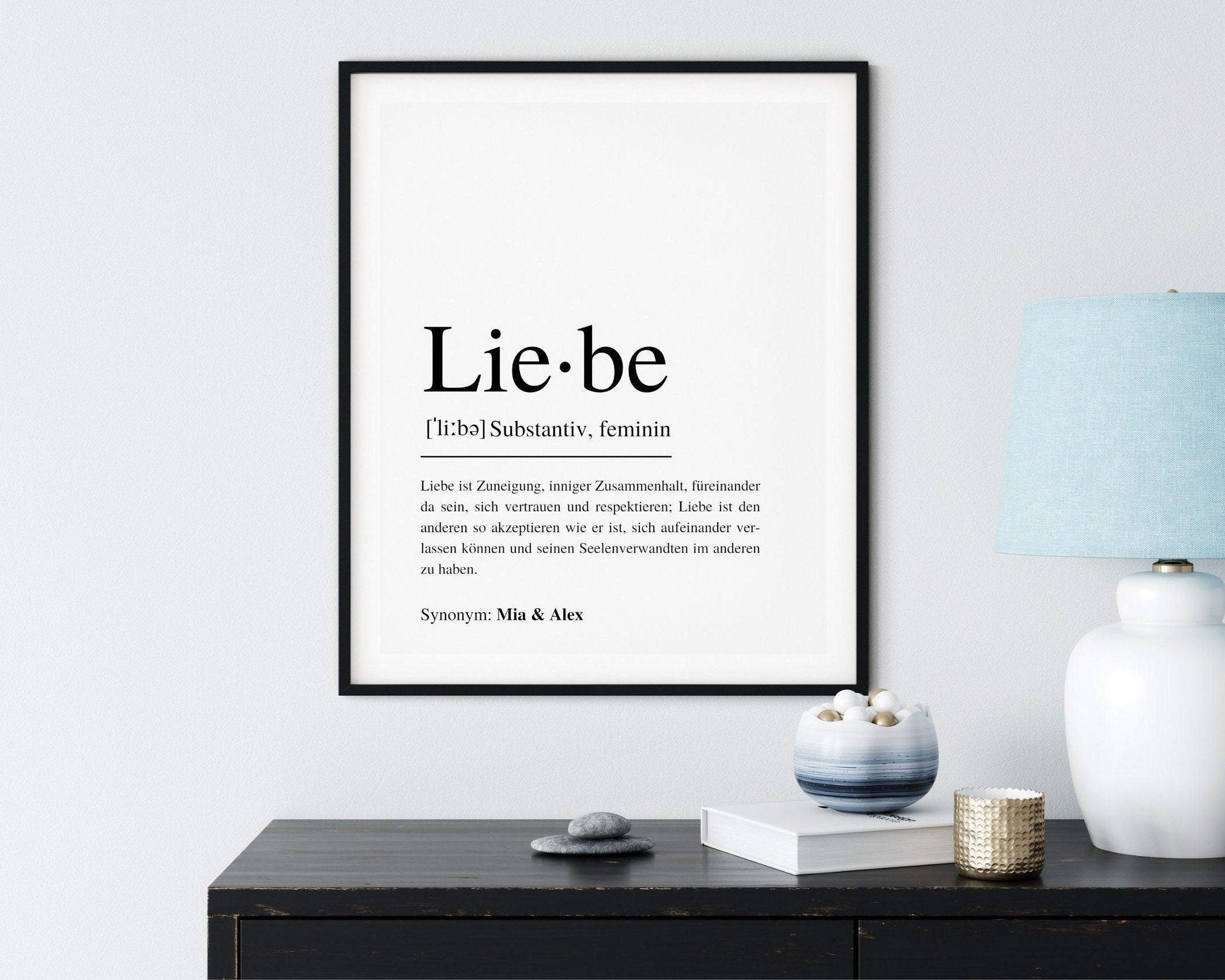 Poster | Hochzeit | Definitionsposter | Definition Liebe - Roo's Gift Shop