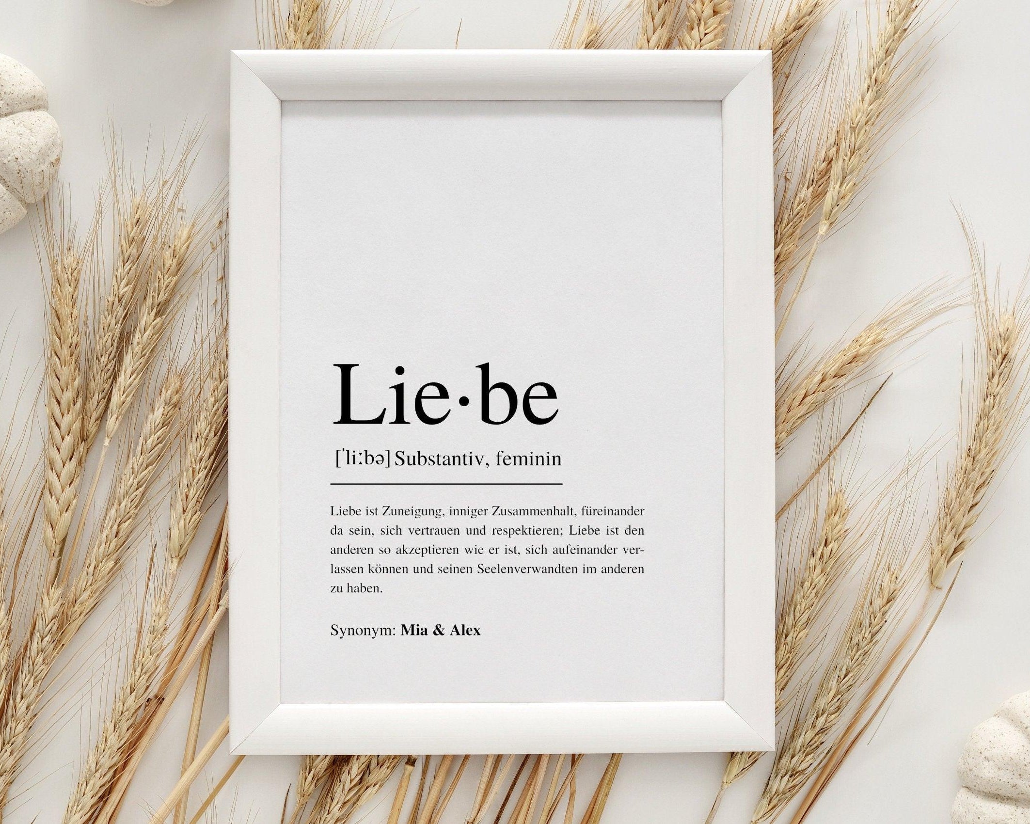 Poster | Hochzeit | Definitionsposter | Definition Liebe - Roo's Gift Shop
