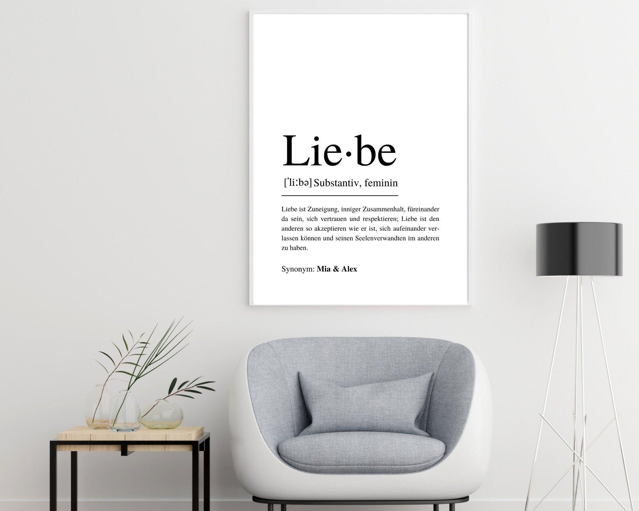 Poster | Hochzeit | Definitionsposter | Definition Liebe - Roo's Gift Shop