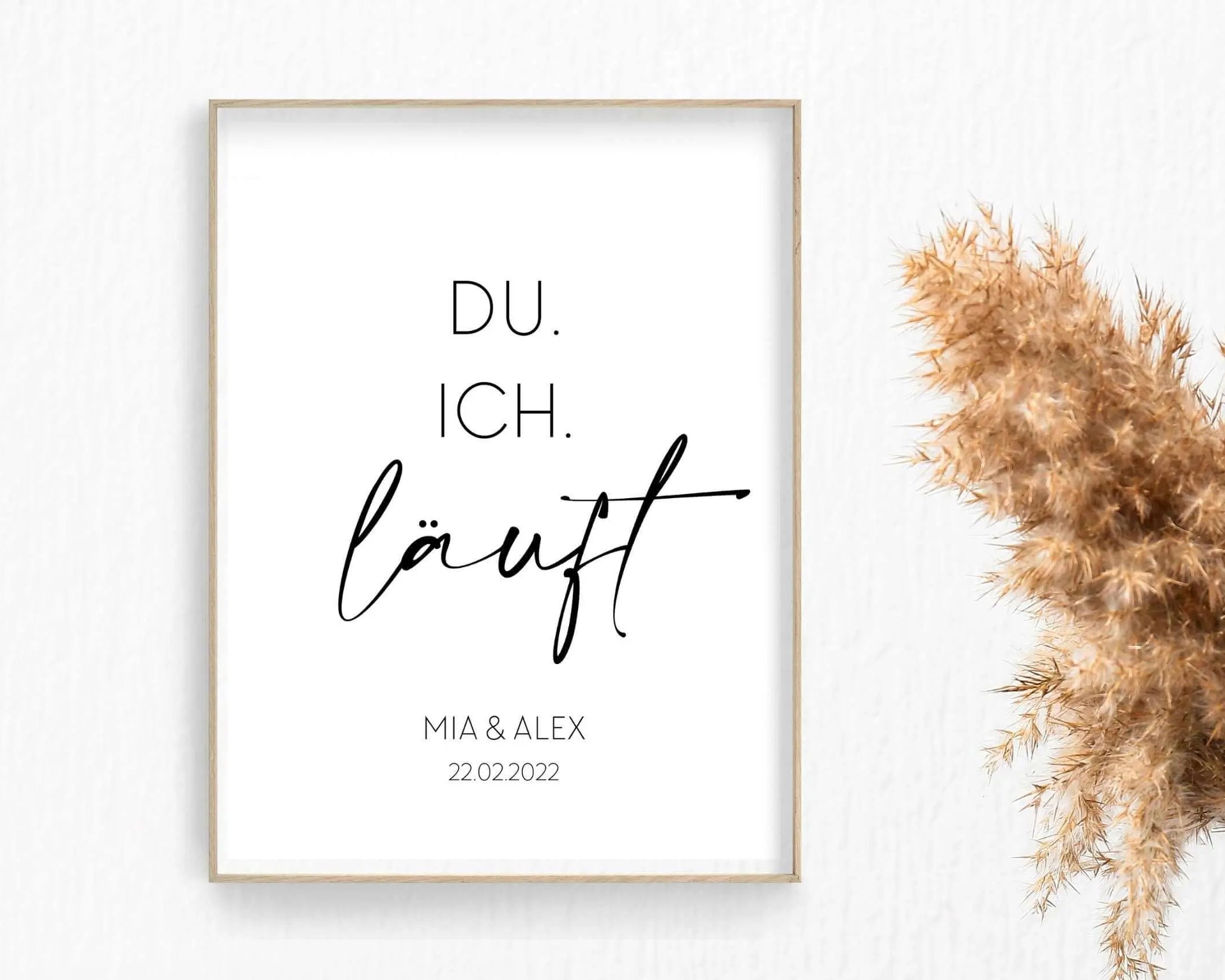 Poster | Hochzeit | Du. Ich. Läuft. | personalisierbar - Roo's Gift Shop