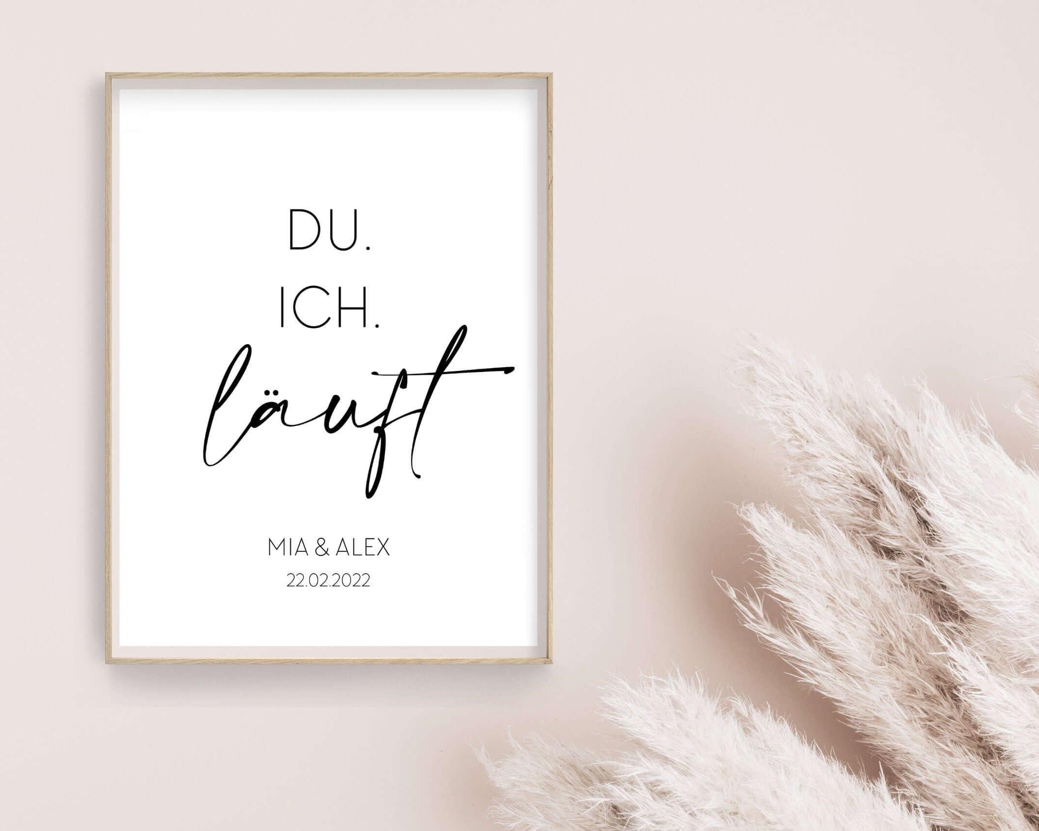 Poster | Hochzeit | Du. Ich. Läuft. | personalisierbar - Roo's Gift Shop
