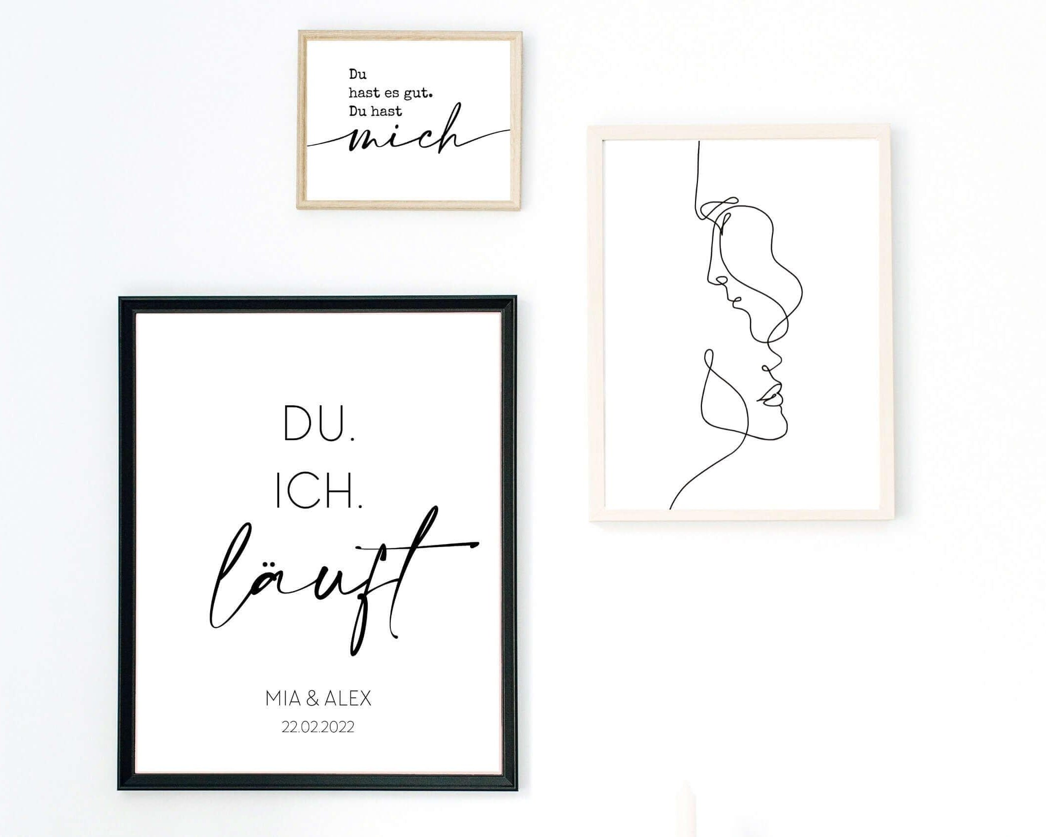 Poster | Hochzeit | Du. Ich. Läuft. | personalisierbar - Roo's Gift Shop