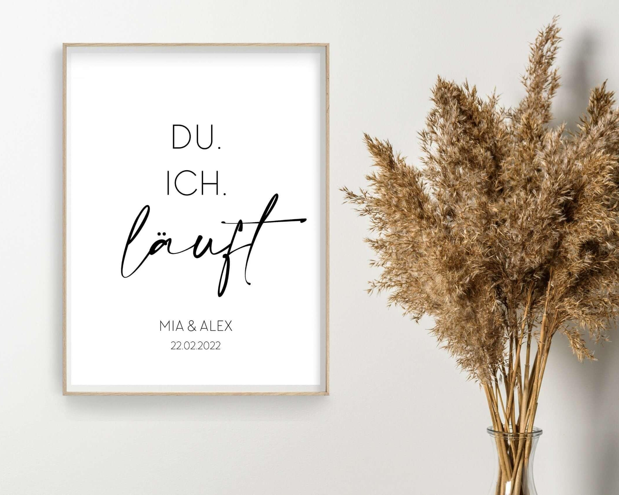 Poster | Hochzeit | Du. Ich. Läuft. | personalisierbar - Roo's Gift Shop