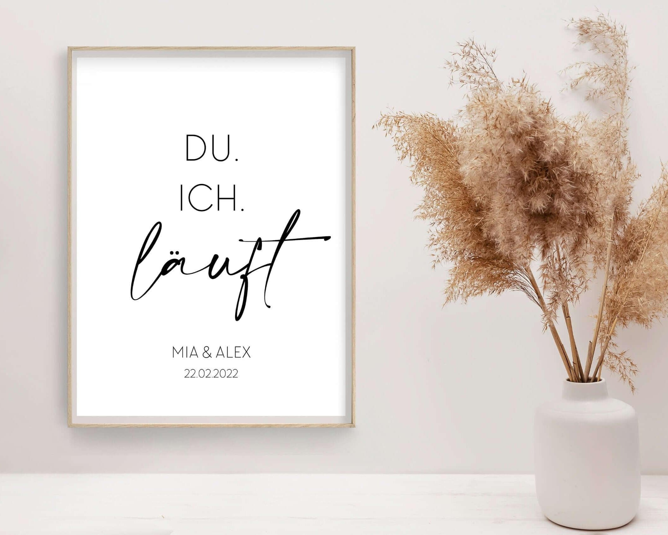 Poster | Hochzeit | Du. Ich. Läuft. | personalisierbar - Roo's Gift Shop