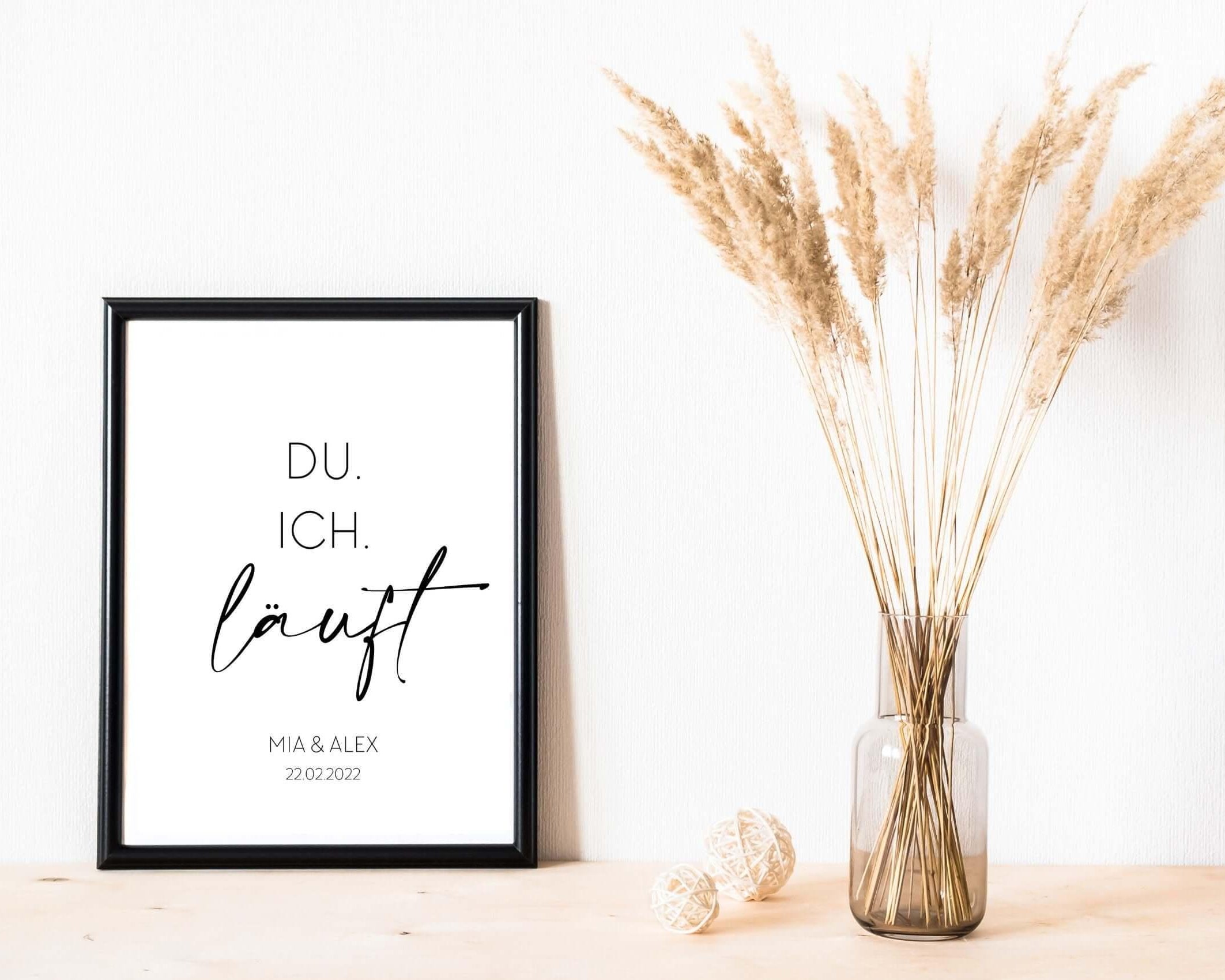 Poster | Hochzeit | Du. Ich. Läuft. | personalisierbar - Roo's Gift Shop