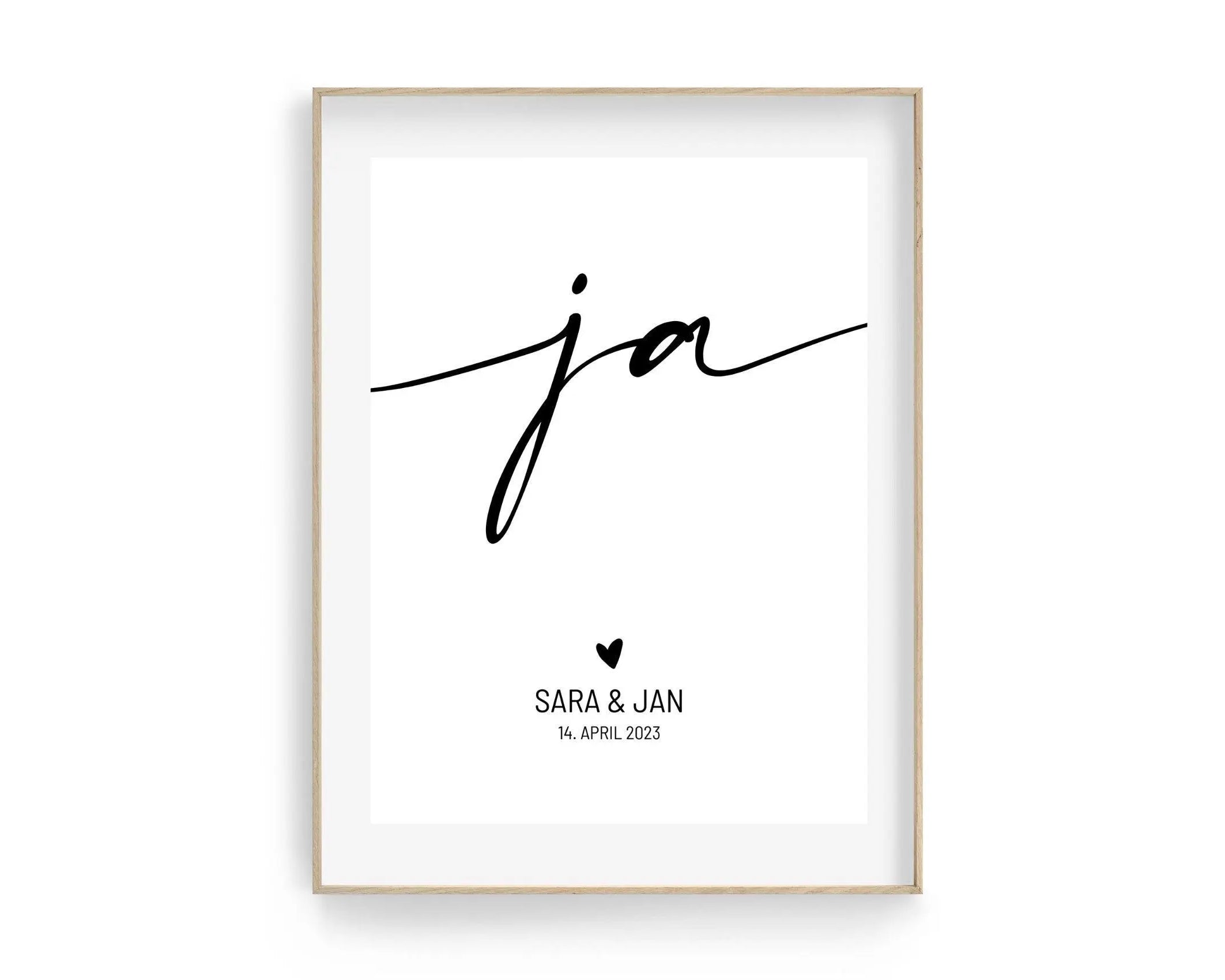 Poster | Hochzeit | JA | personalisiertes Geschenk - Roo's Gift Shop