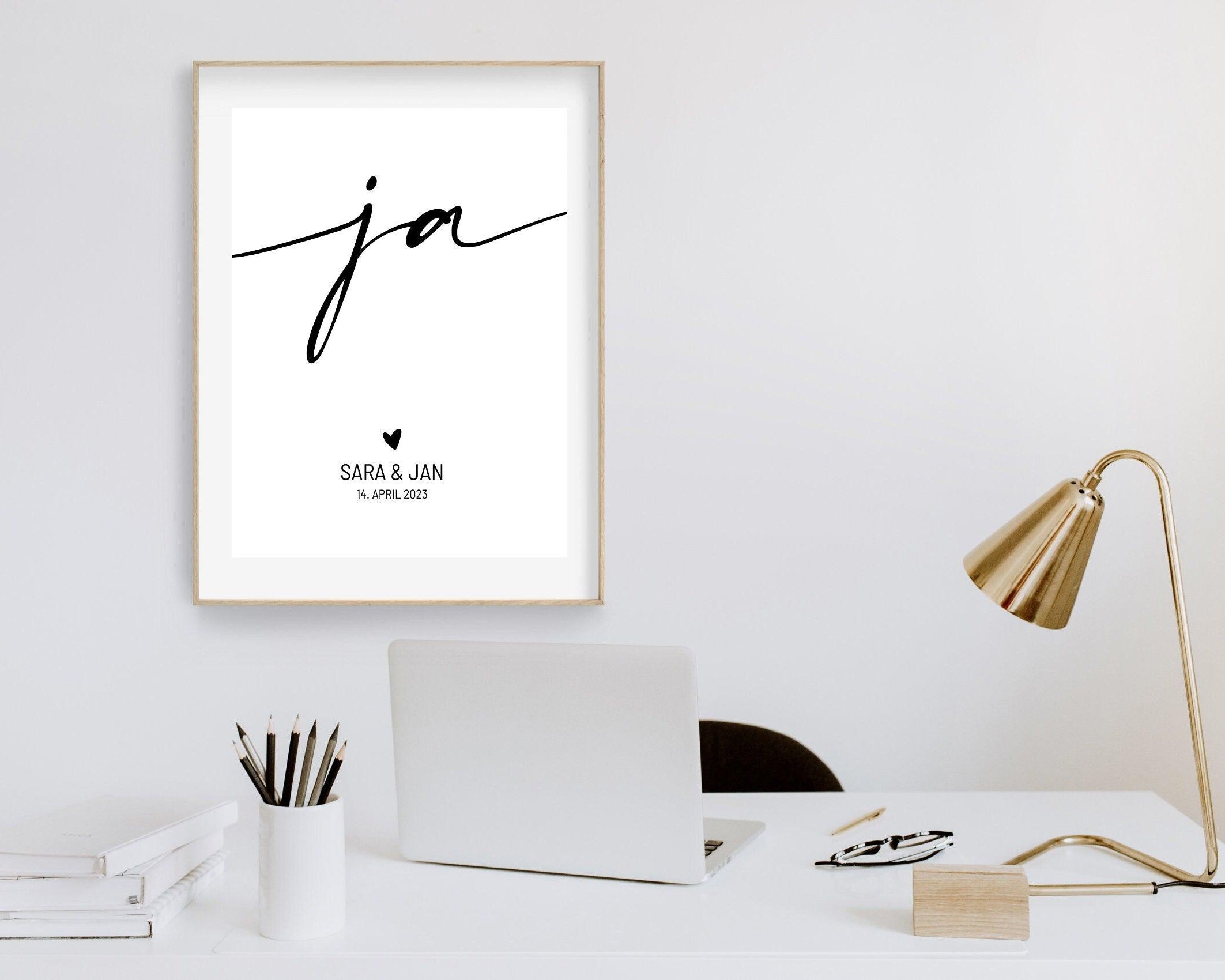 Poster | Hochzeit | JA | personalisiertes Geschenk - Roo's Gift Shop