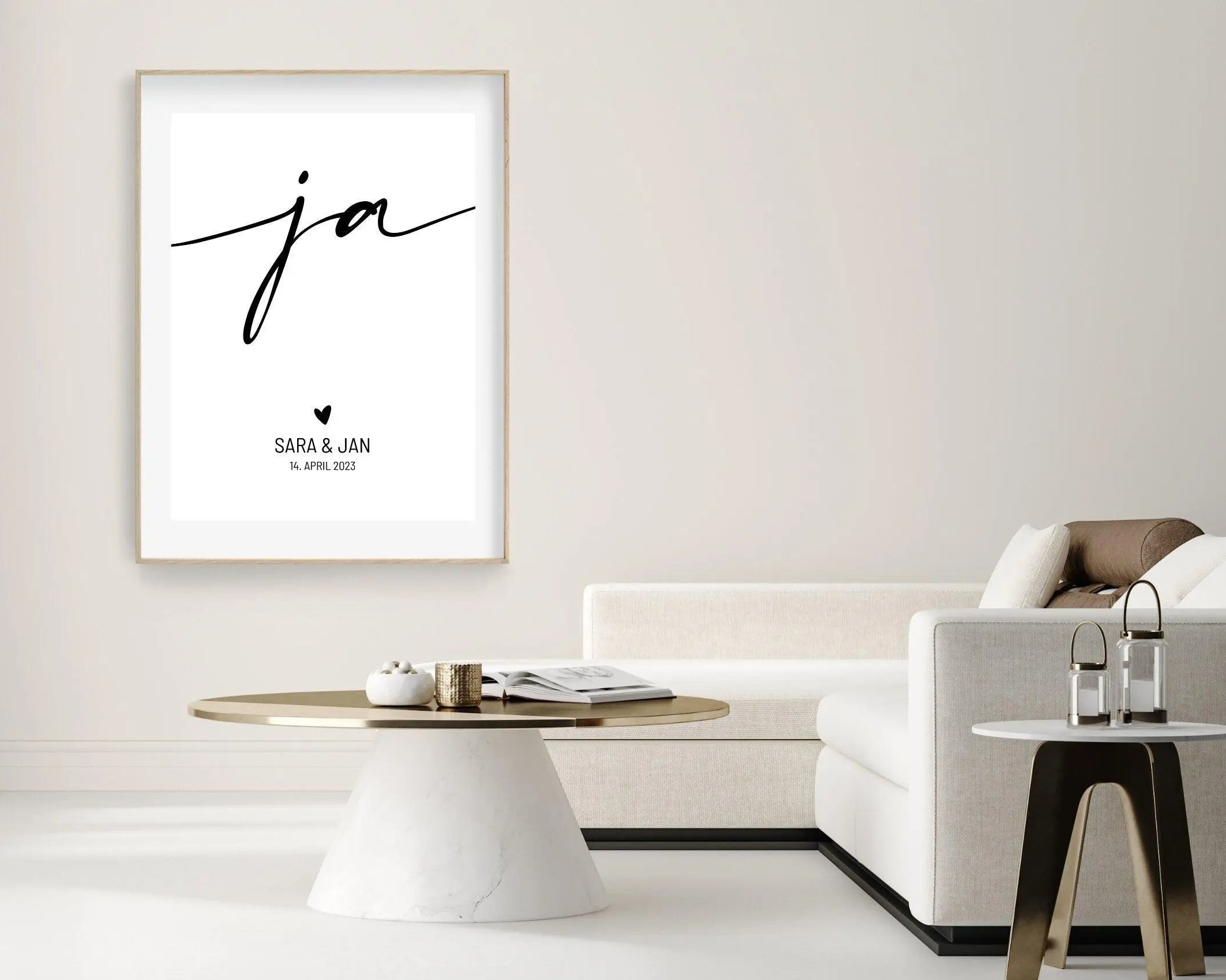 Poster | Hochzeit | JA | personalisiertes Geschenk - Roo's Gift Shop
