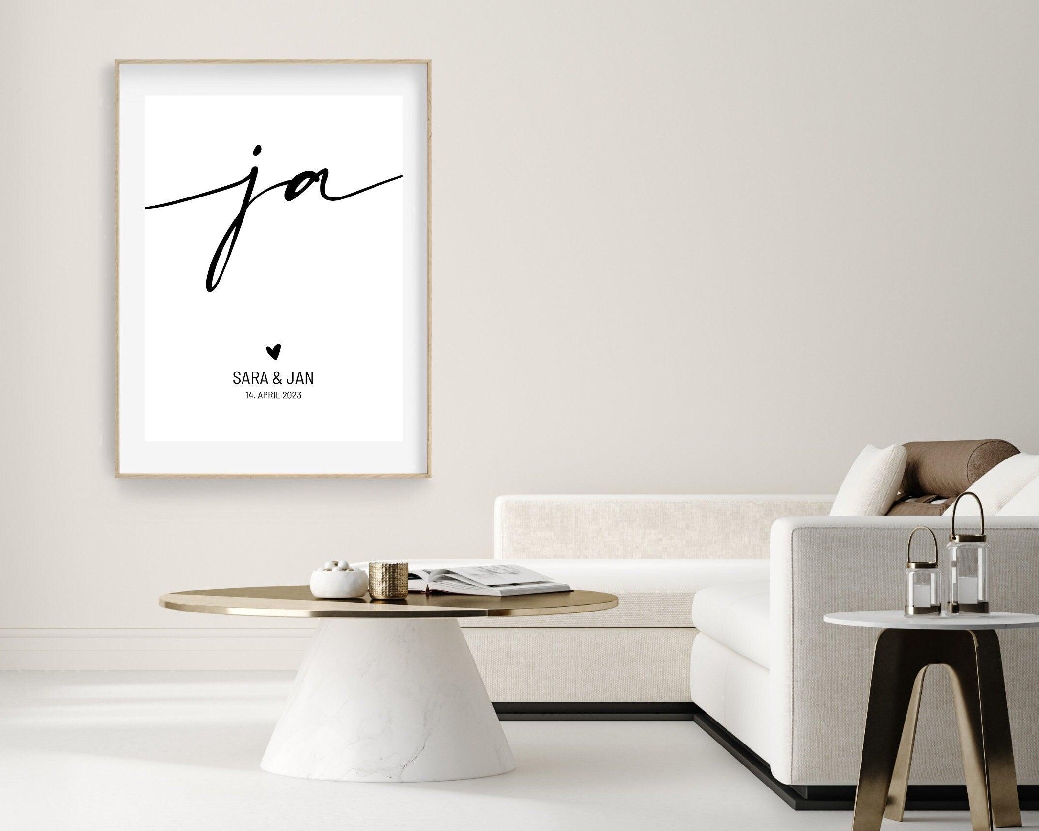 Poster | Hochzeit | JA | personalisiertes Geschenk - Roo's Gift Shop