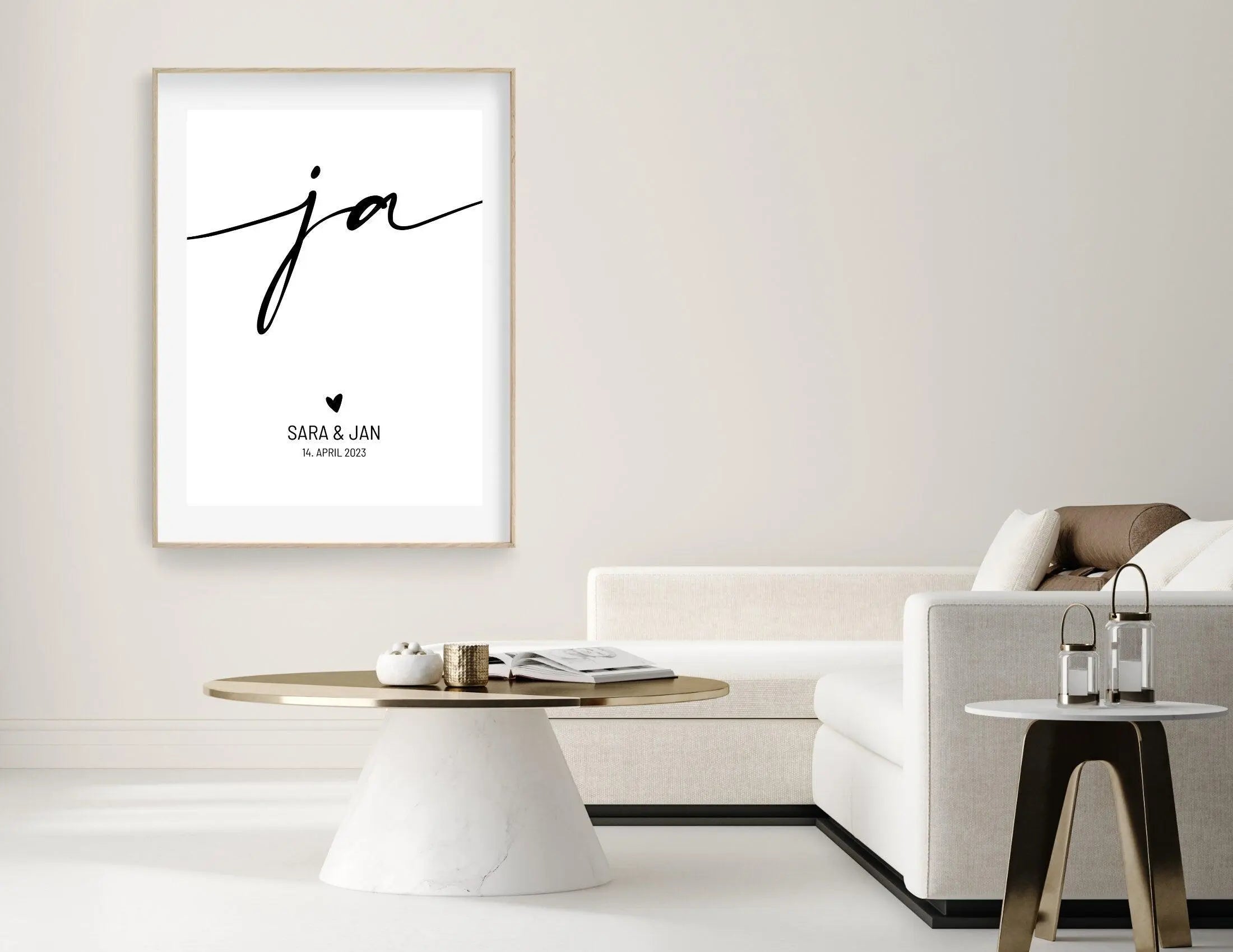 Poster | Hochzeit | JA | personalisiertes Geschenk - Roo's Gift Shop