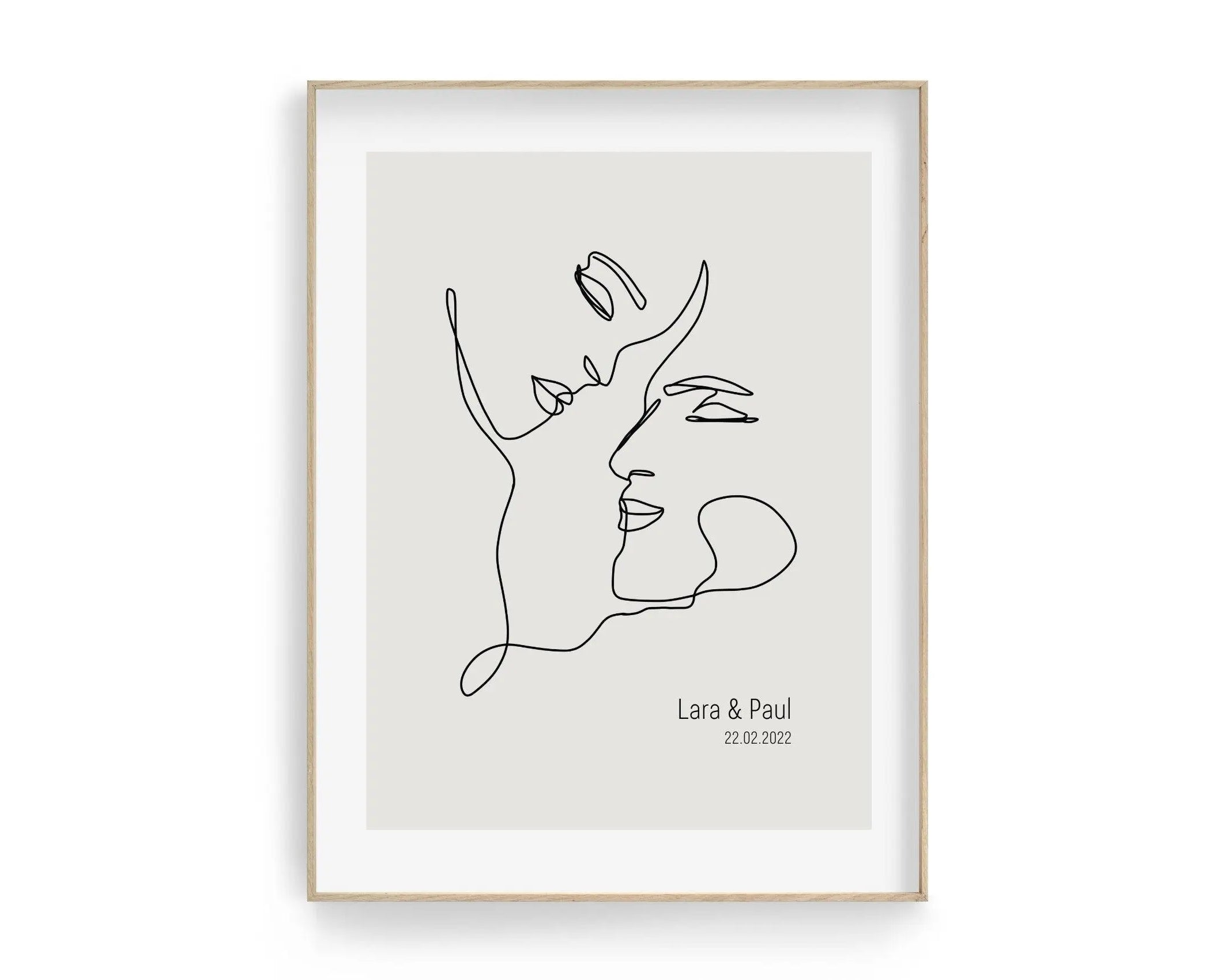 Poster | Hochzeit | One Line Art | Liebende | personalisiert - Roo's Gift Shop