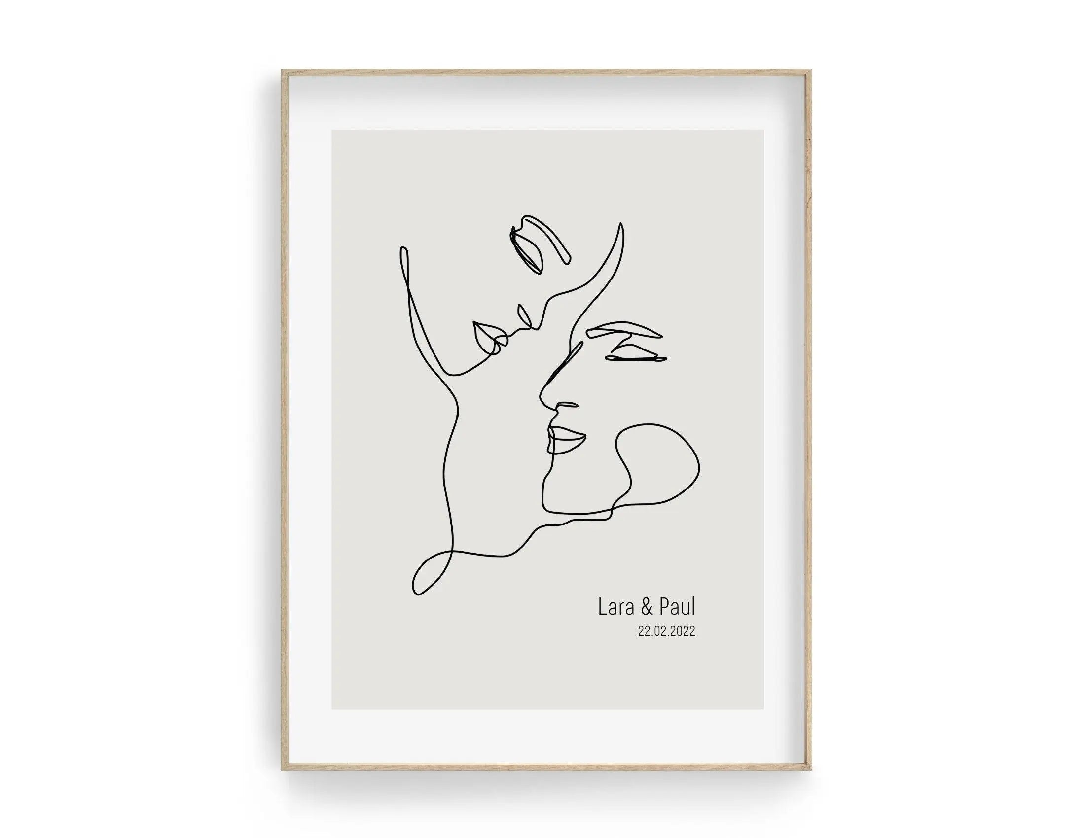 Poster | Hochzeit | One Line Art | Liebende | personalisiert - Roo's Gift Shop