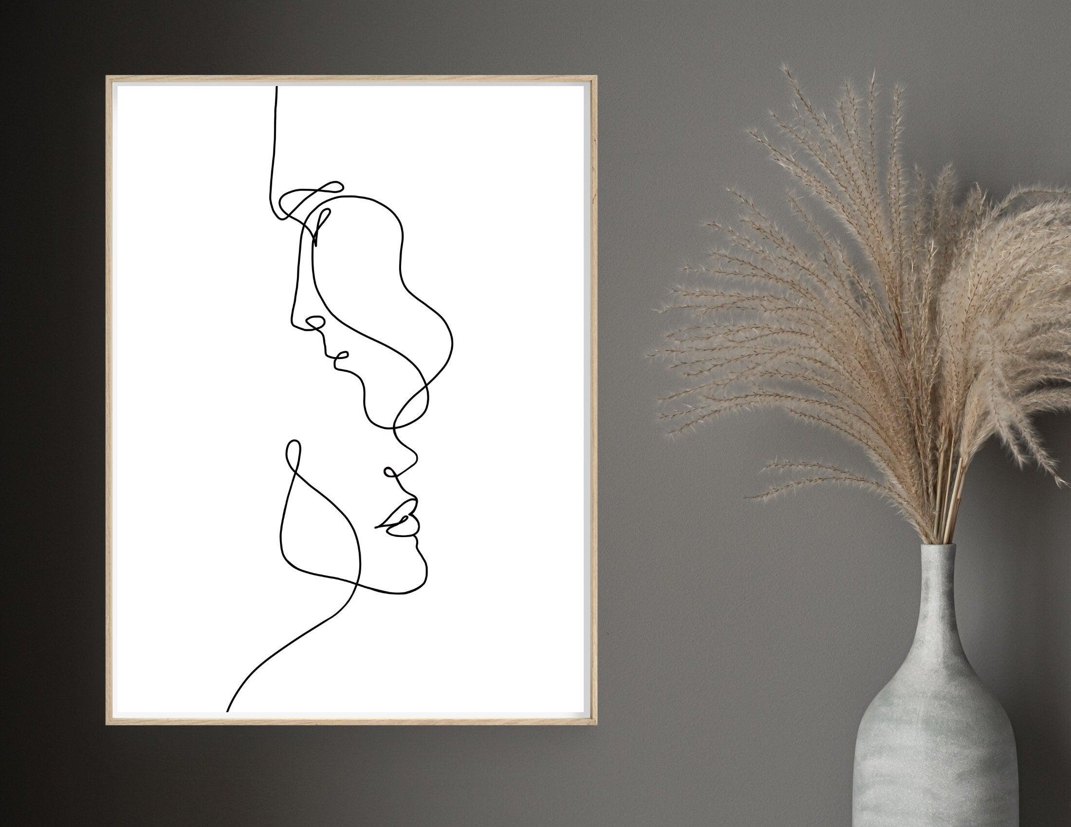 Poster | Hochzeit | One Line Art Paar | personalisiert - Roo's Gift Shop