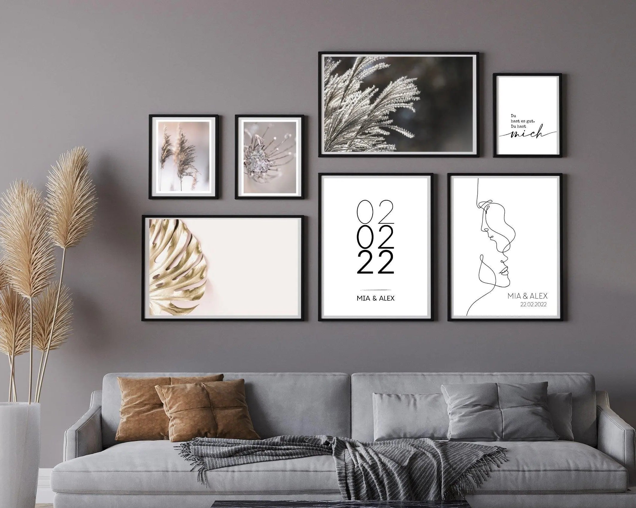 Poster | Hochzeit | One Line Art Paar | personalisiert - Roo's Gift Shop