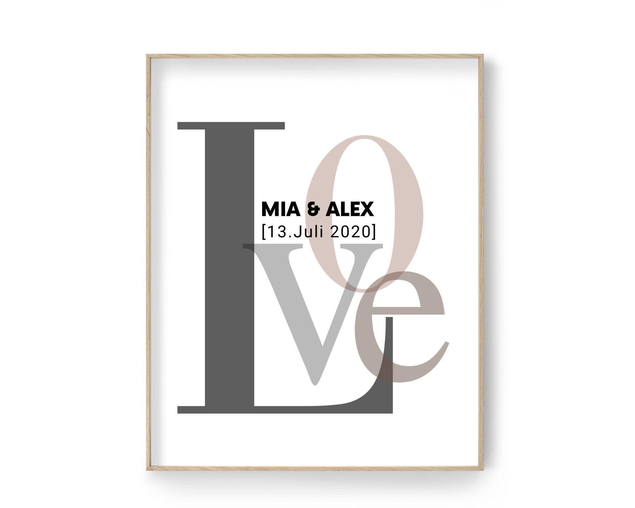 Poster | Hochzeit | personalisiertes Geschenk | LOVE - Roo's Gift Shop