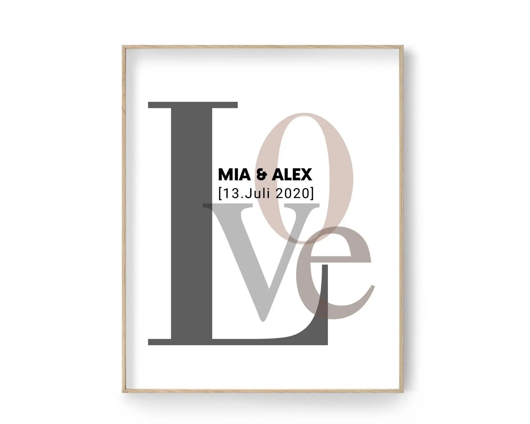 Poster | Hochzeit | personalisiertes Geschenk | LOVE - Roo's Gift Shop