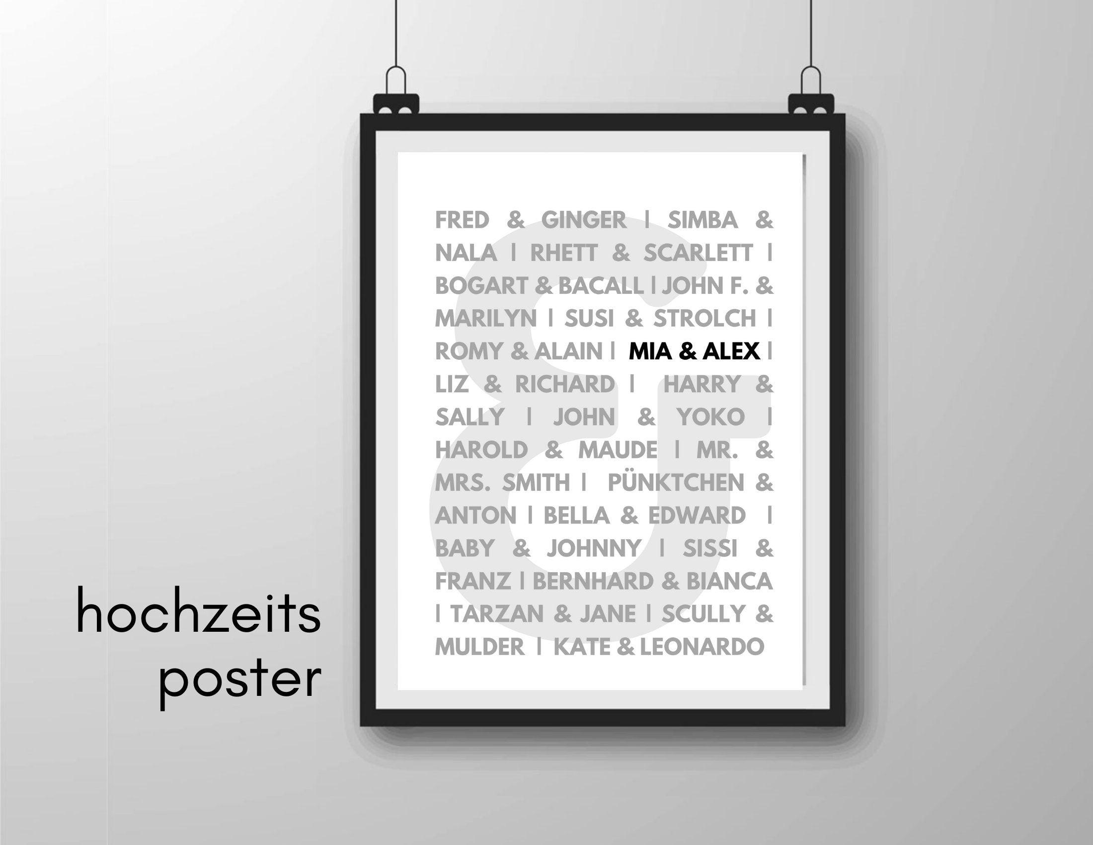 Poster | Hochzeit | Typo | Paare - Roo's Gift Shop