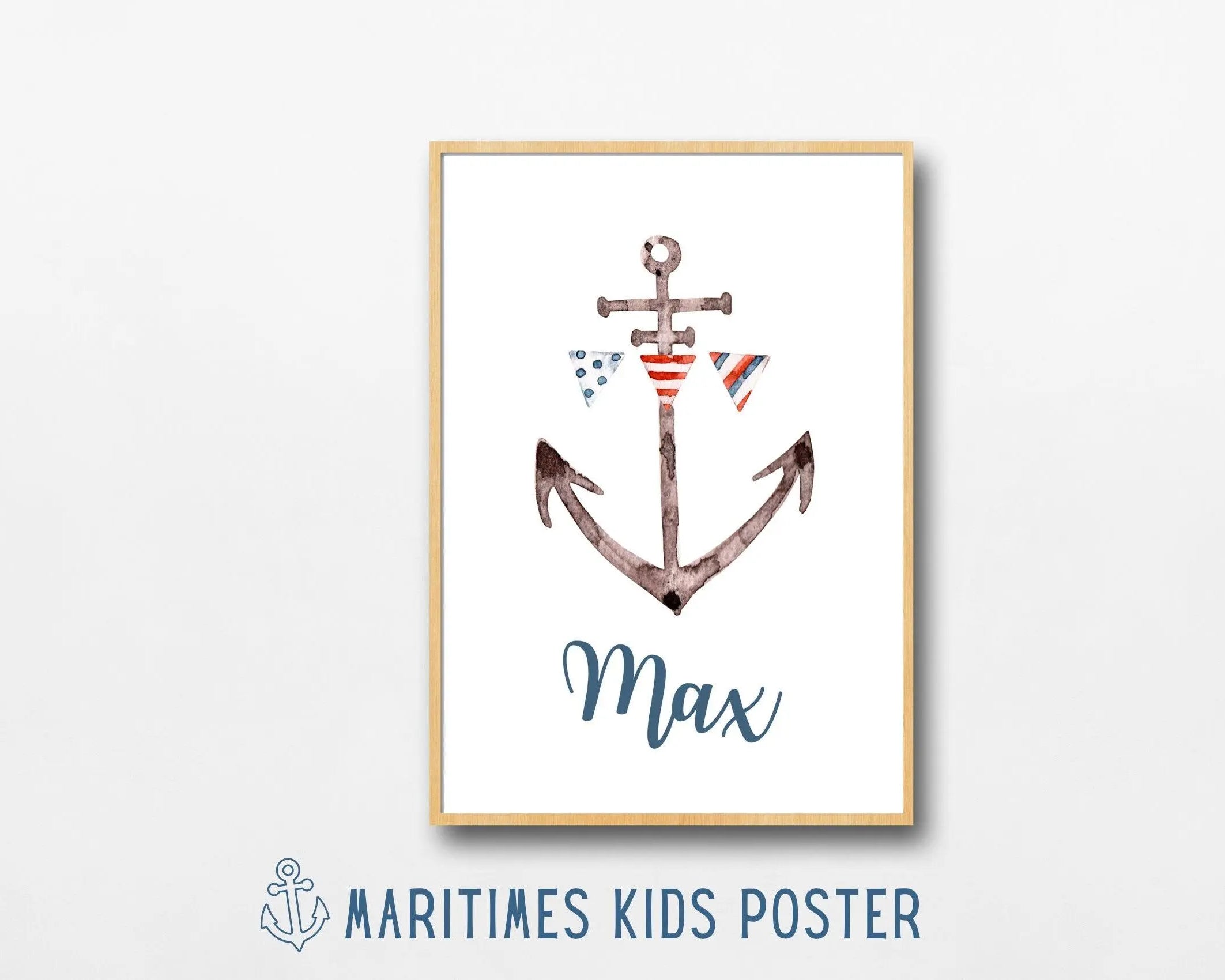 Poster | Kids | maritime Hasen | personalisiert - Roo's Gift Shop