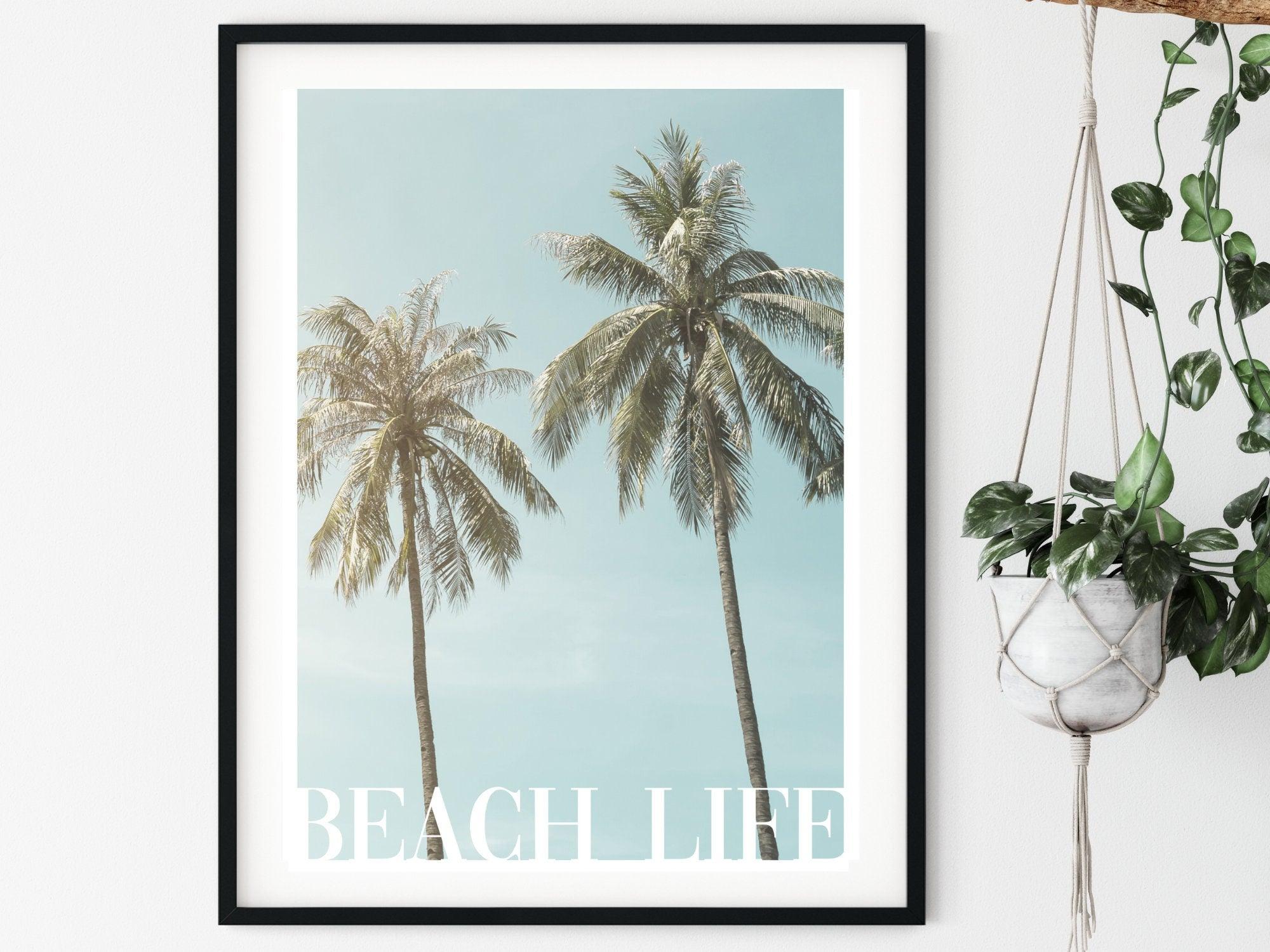 Poster | Meer | Welle | Surfbrett | Palmen - Roo's Gift Shop