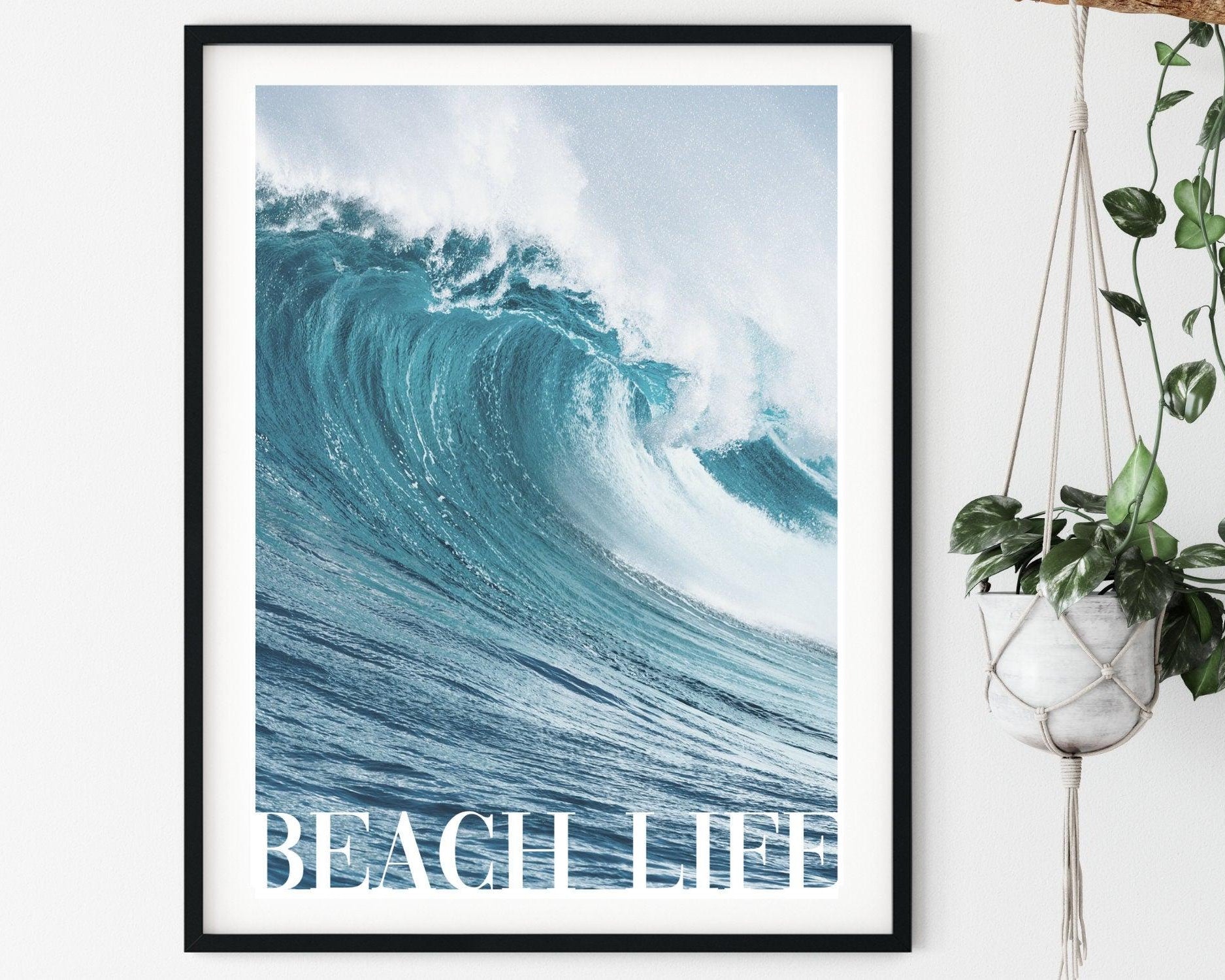 Poster | Meer | Welle | Surfbrett | Palmen - Roo's Gift Shop