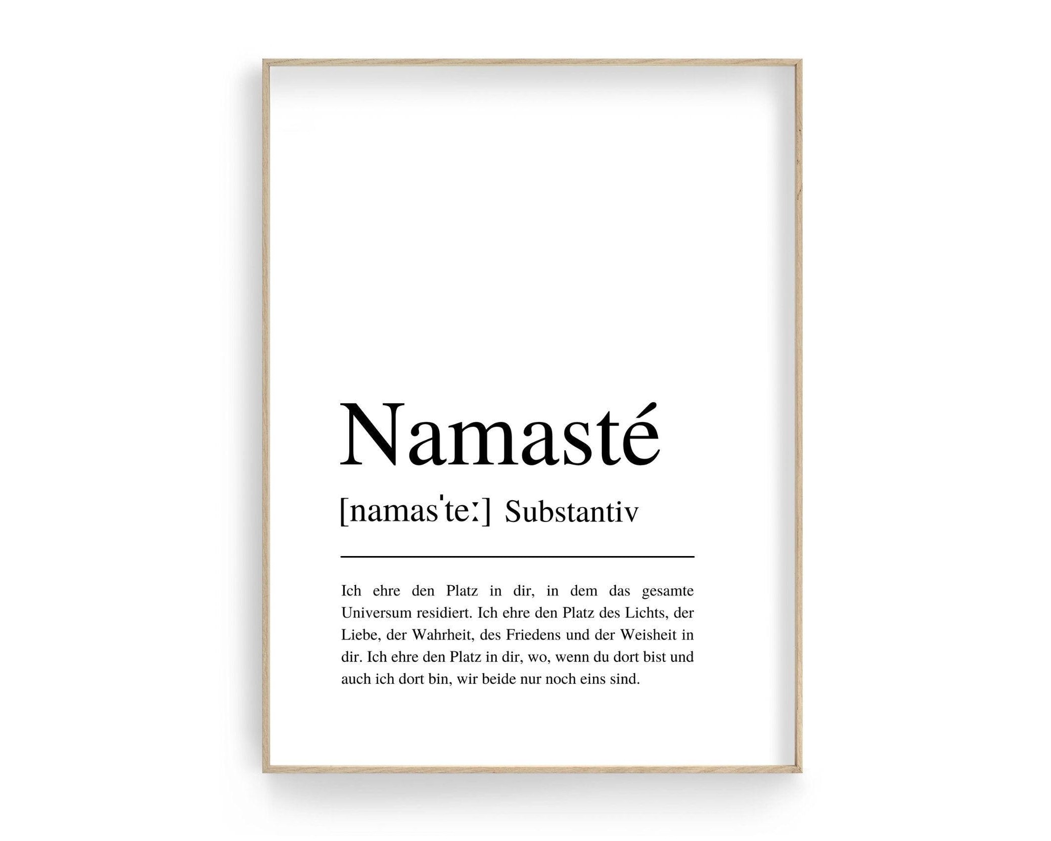 Poster | NAMASTÉ |Definition | Yoga Gruß - Roo's Gift Shop