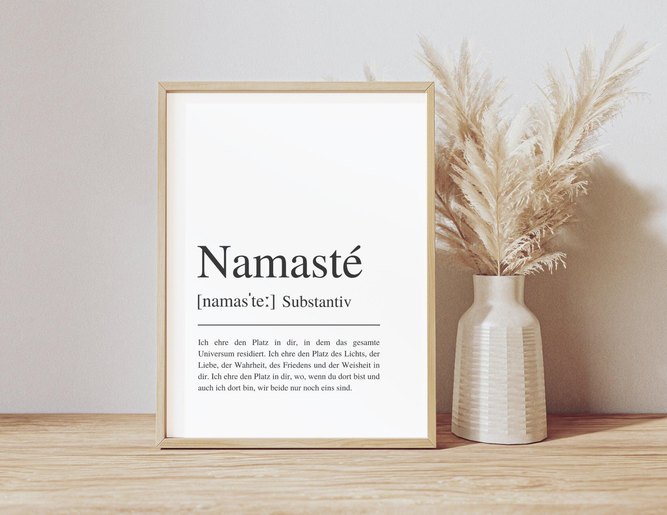 Poster | NAMASTÉ |Definition | Yoga Gruß - Roo's Gift Shop