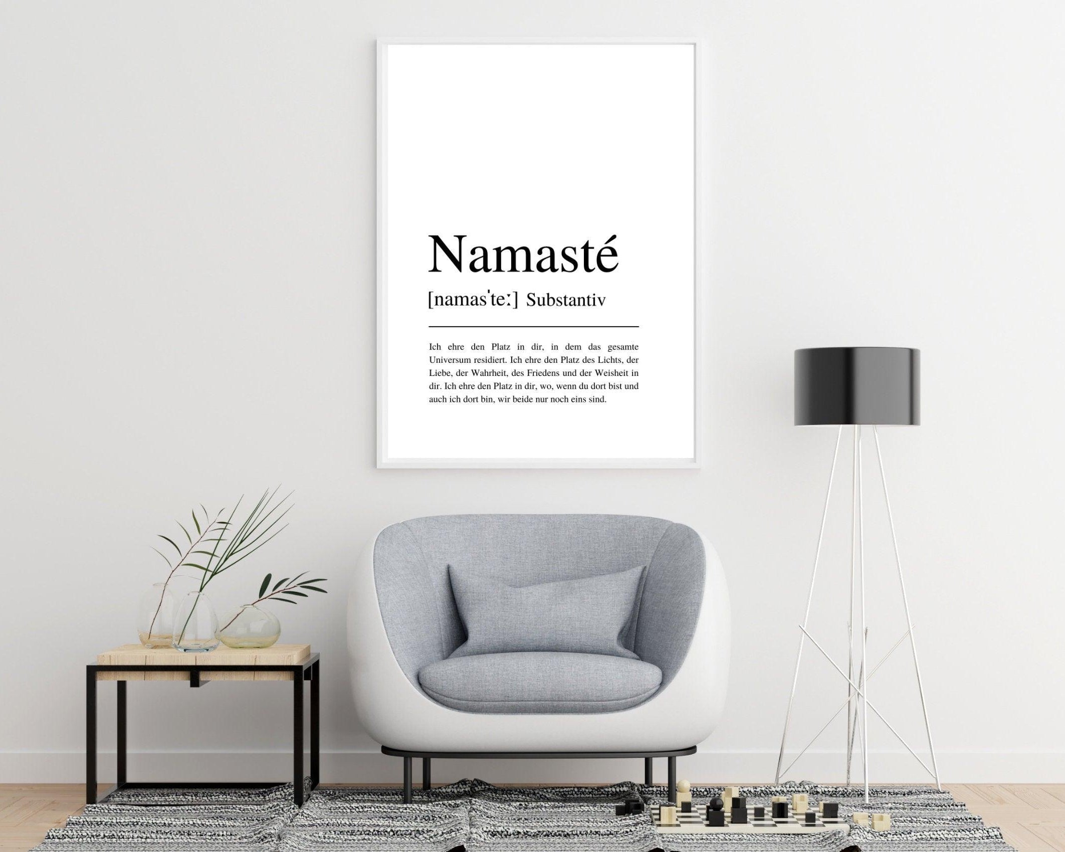 Poster | NAMASTÉ |Definition | Yoga Gruß - Roo's Gift Shop